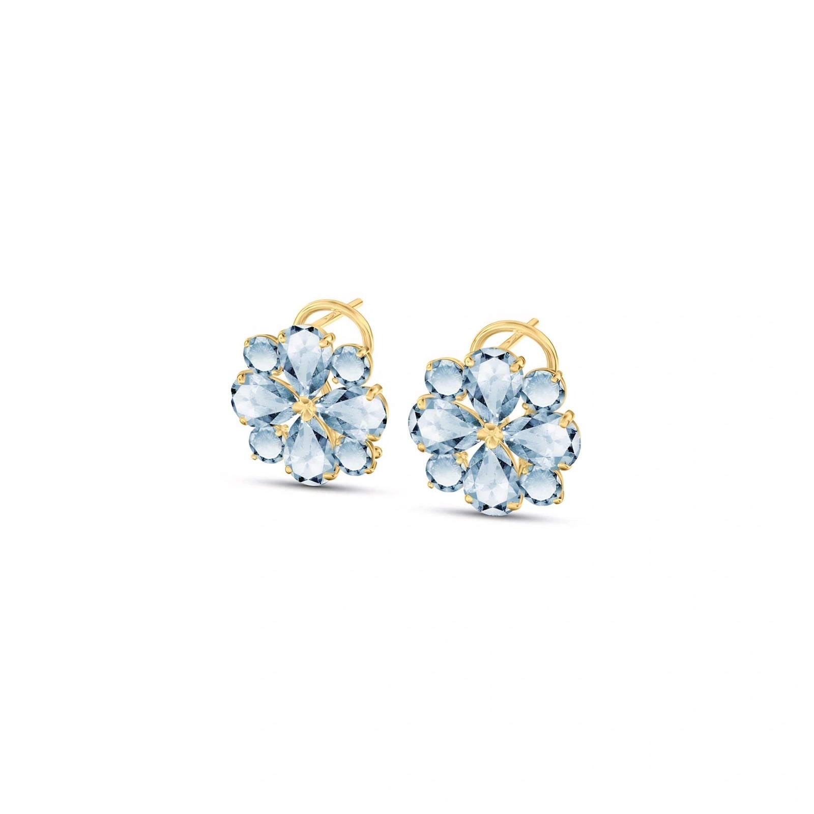 Yellow Gold Grace Earrings Pink Topaz 10K — Eliana