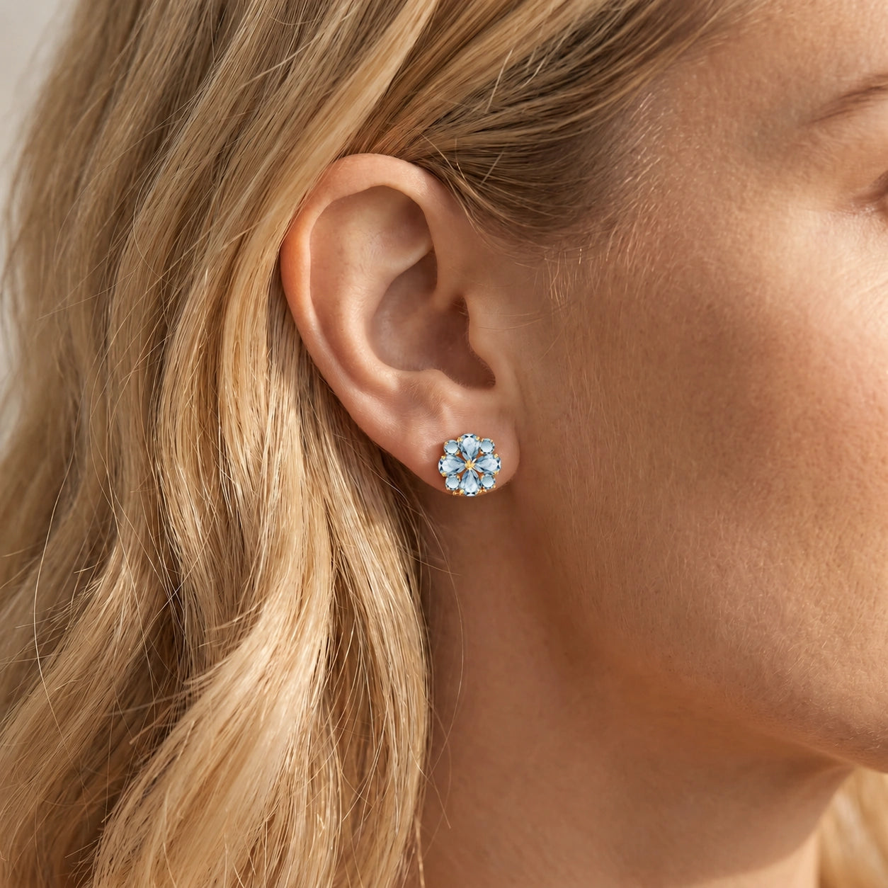 Yellow Gold Grace Earrings Pink Topaz 10K — Eliana
