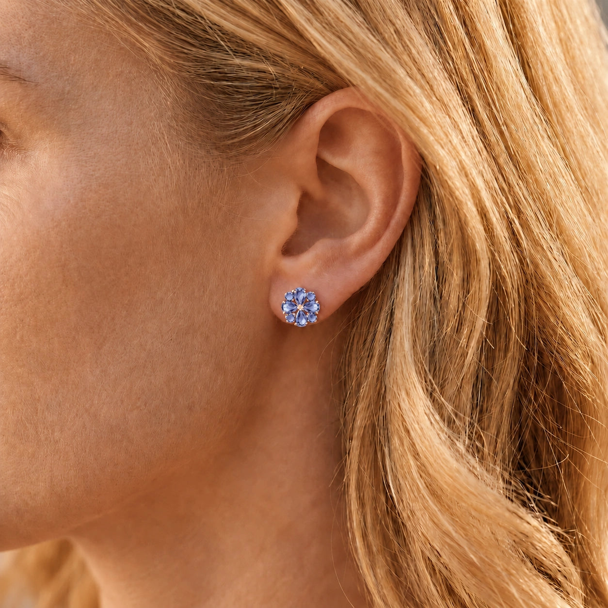 Rose Gold Grace Earrings Ruby 10K — Eliana