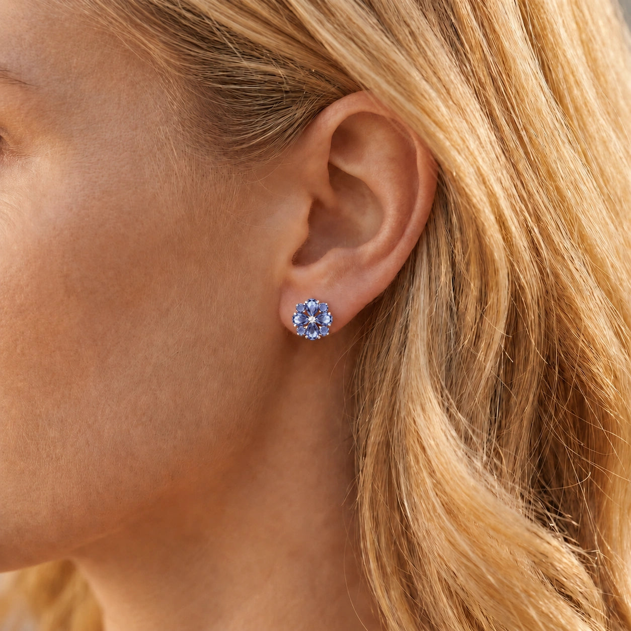 White Gold Grace Earrings Ruby 10K — Eliana