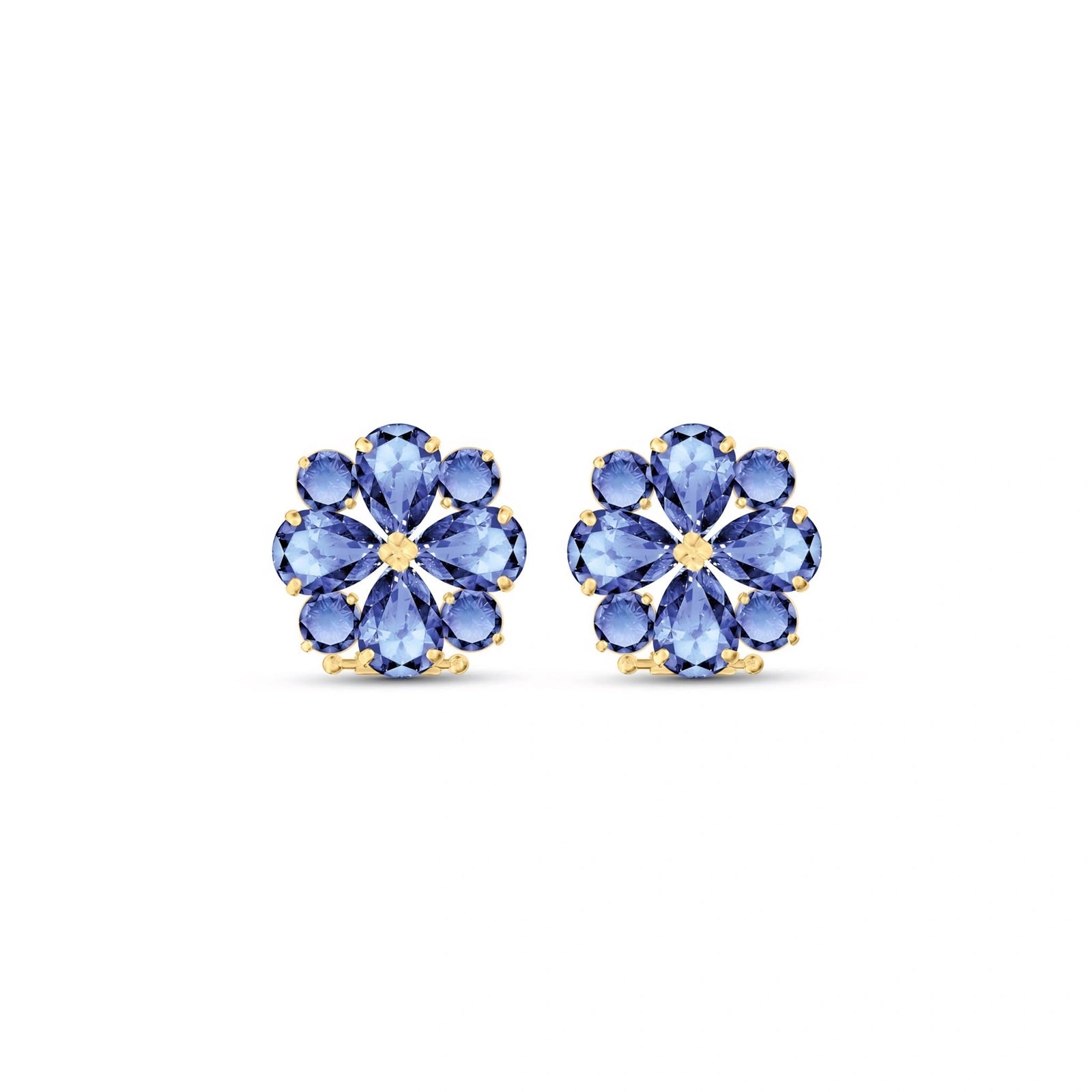 Yellow Gold Grace Earrings Ruby 10K — Eliana
