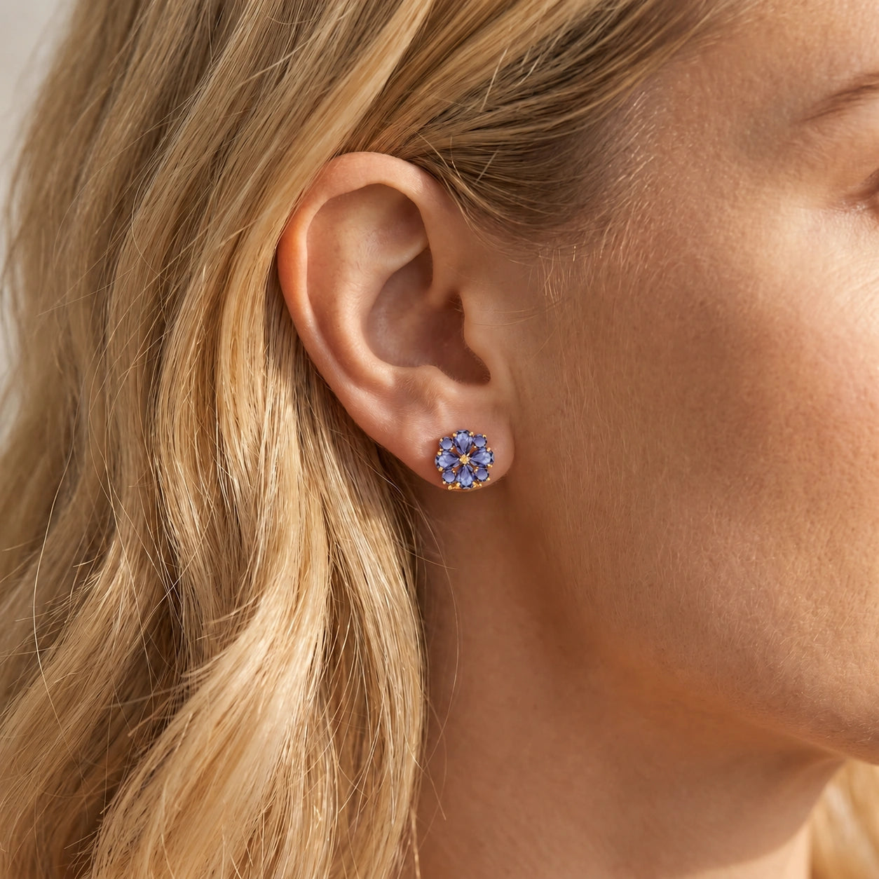 Yellow Gold Grace Earrings Ruby 10K — Eliana