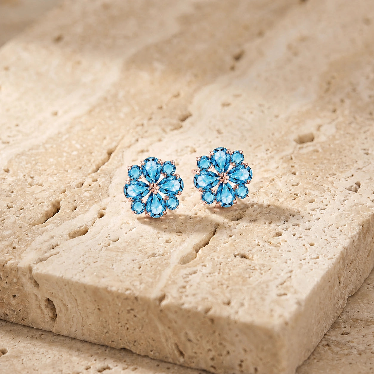 Rose Gold Grace Earrings Tanzanite 10K — Eliana