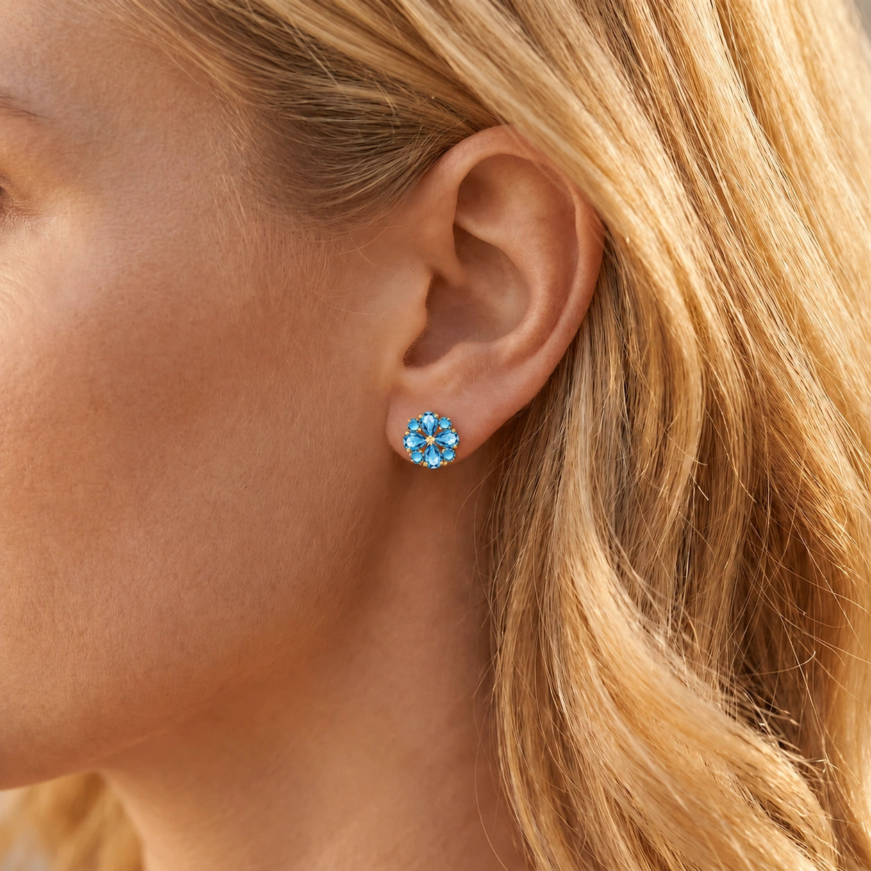 Yellow Gold Grace Earrings Tanzanite 10K — Eliana