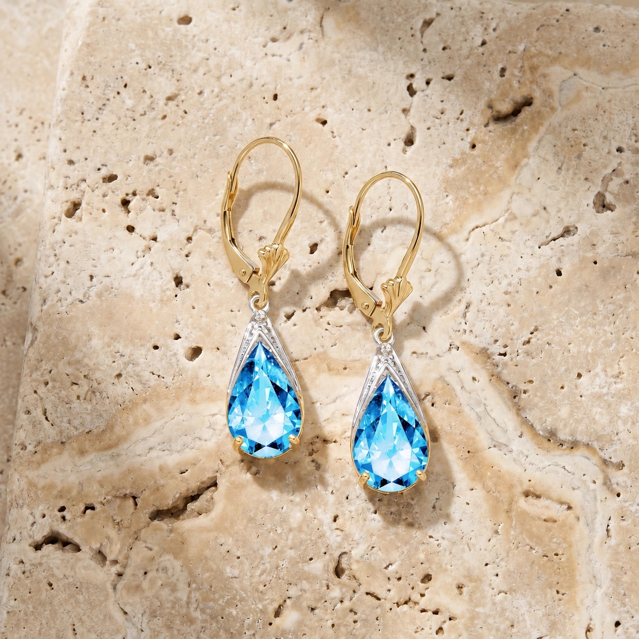 Yellow Gold Blue Topaz — Mariaeusebia