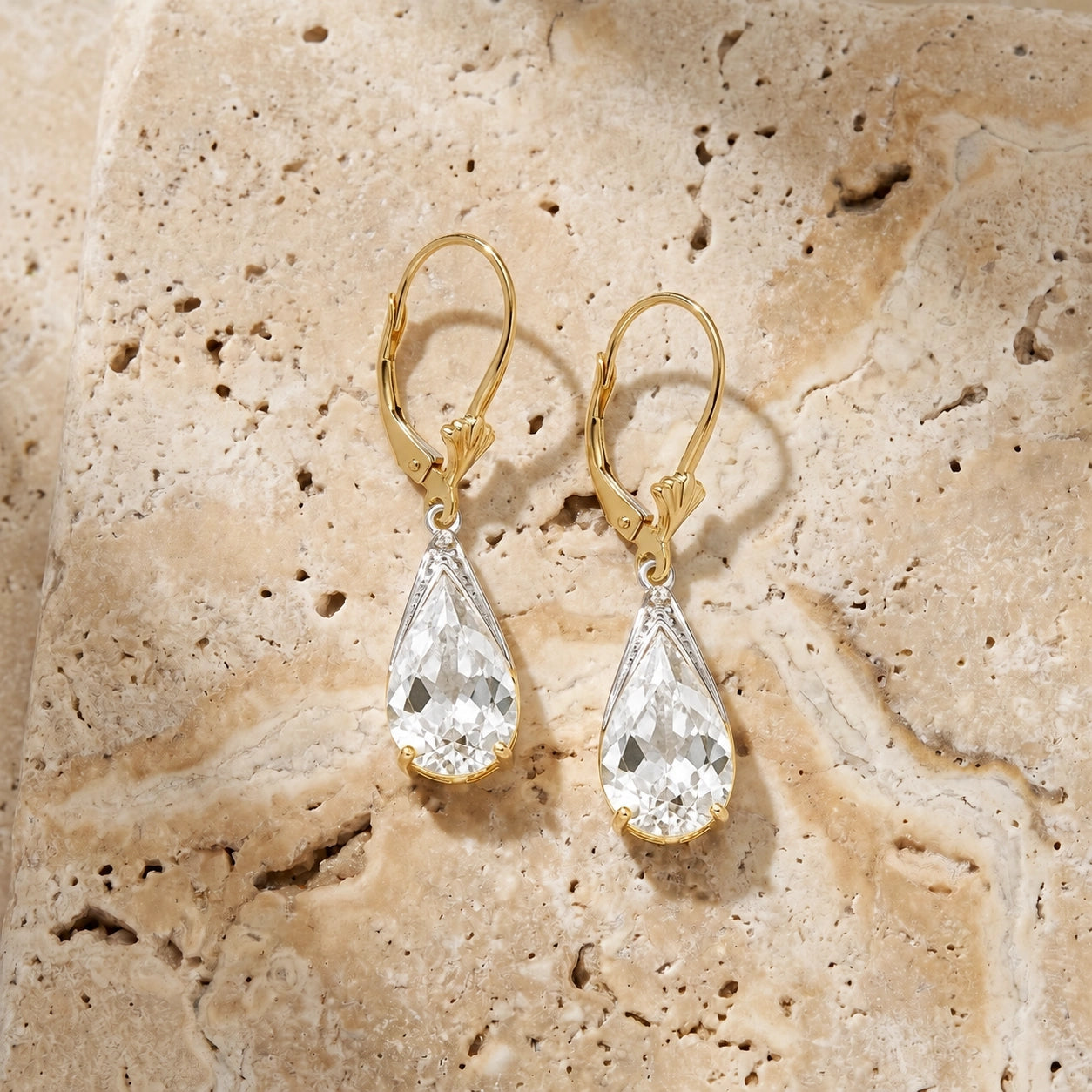 Yellow Gold White Topaz — Mariaeusebia