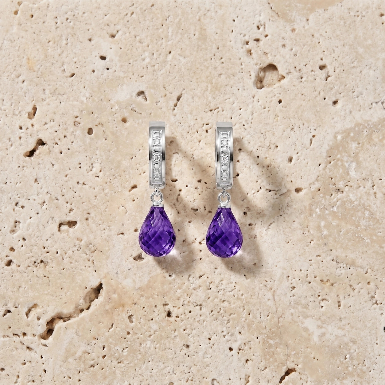 White Gold Diamond & Amethyst — Mariaevangelina