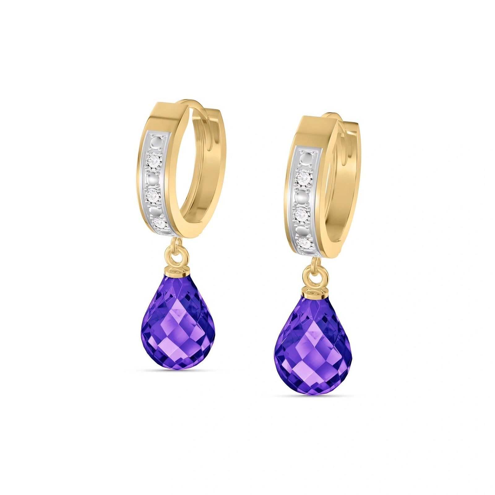 Yellow Gold Diamond & Amethyst — Mariaevangelina