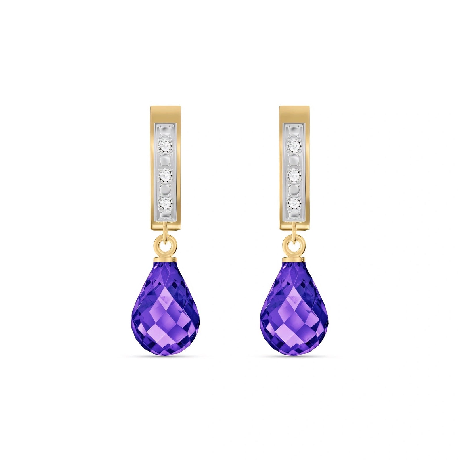 Yellow Gold Diamond & Amethyst — Mariaevangelina