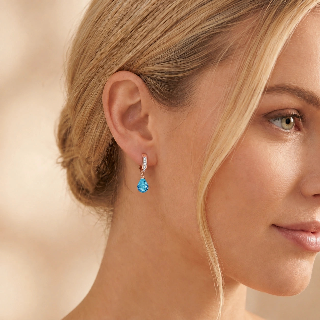 Rose Gold Diamond & Blue Topaz — Mariaevangelina