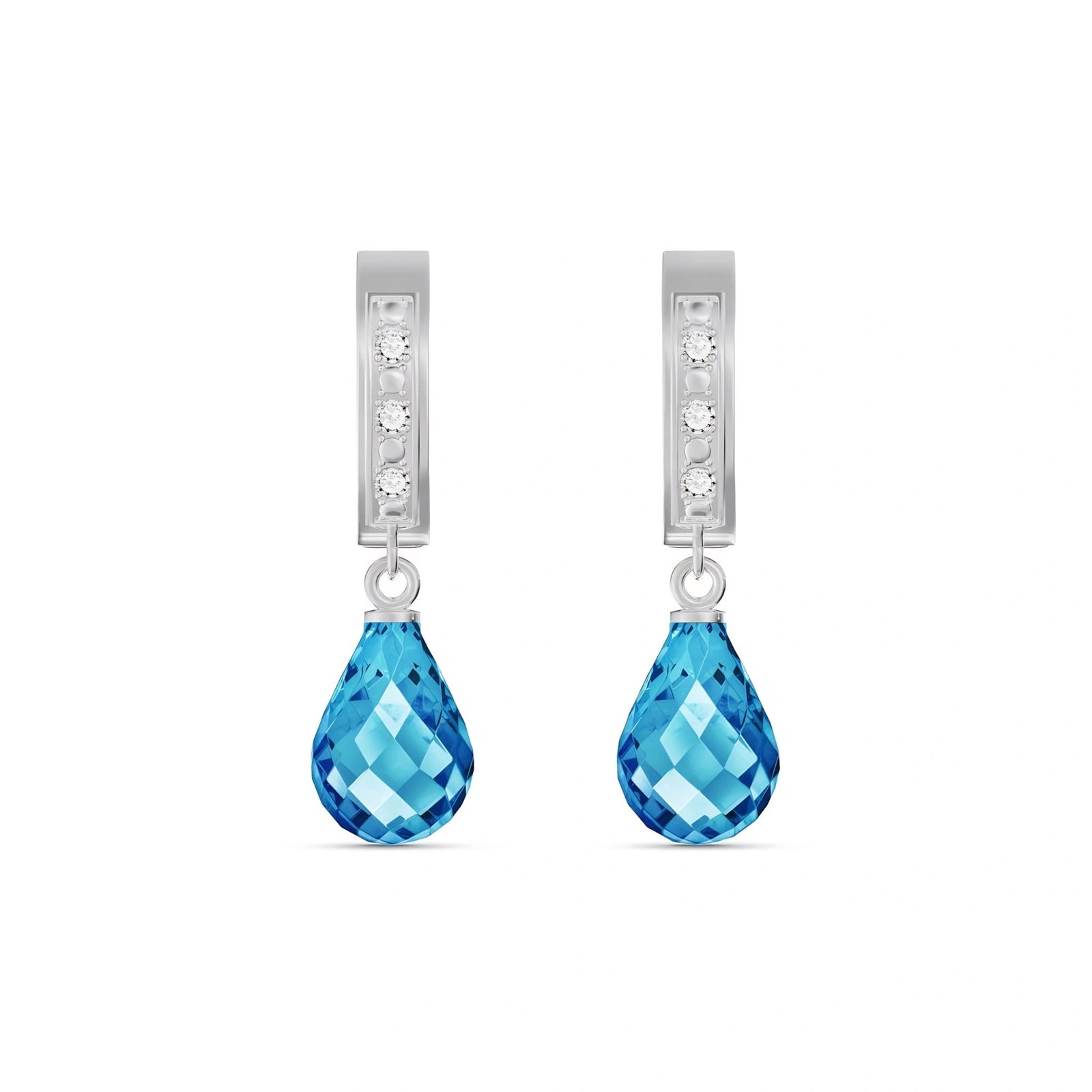 White Gold Diamond & Blue Topaz — Mariaevangelina