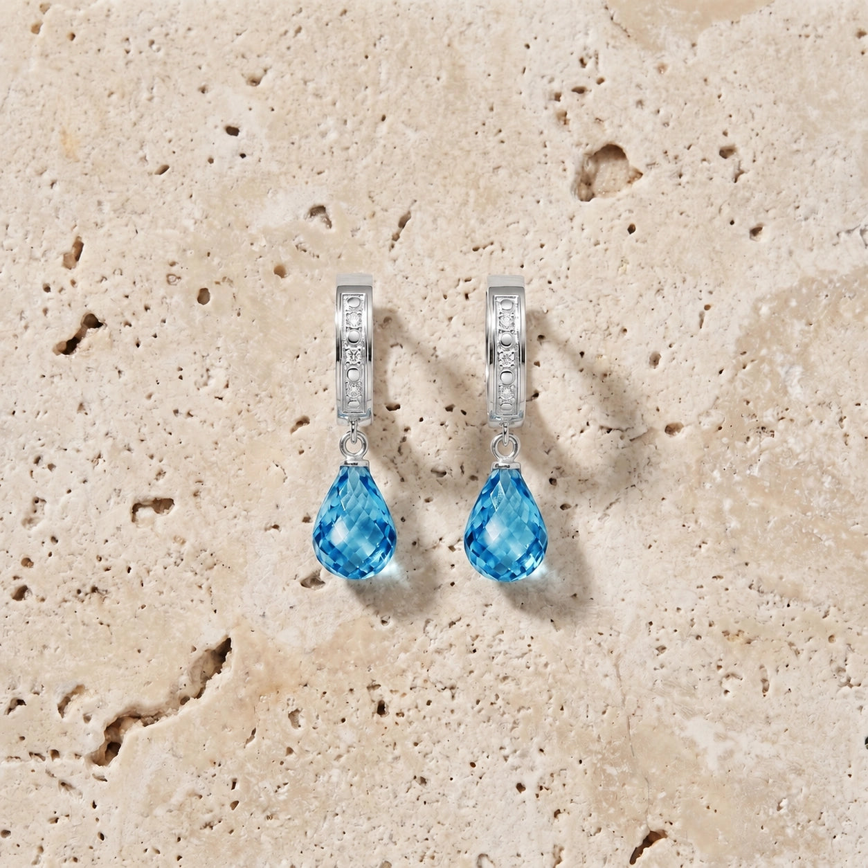 White Gold Diamond & Blue Topaz — Mariaevangelina