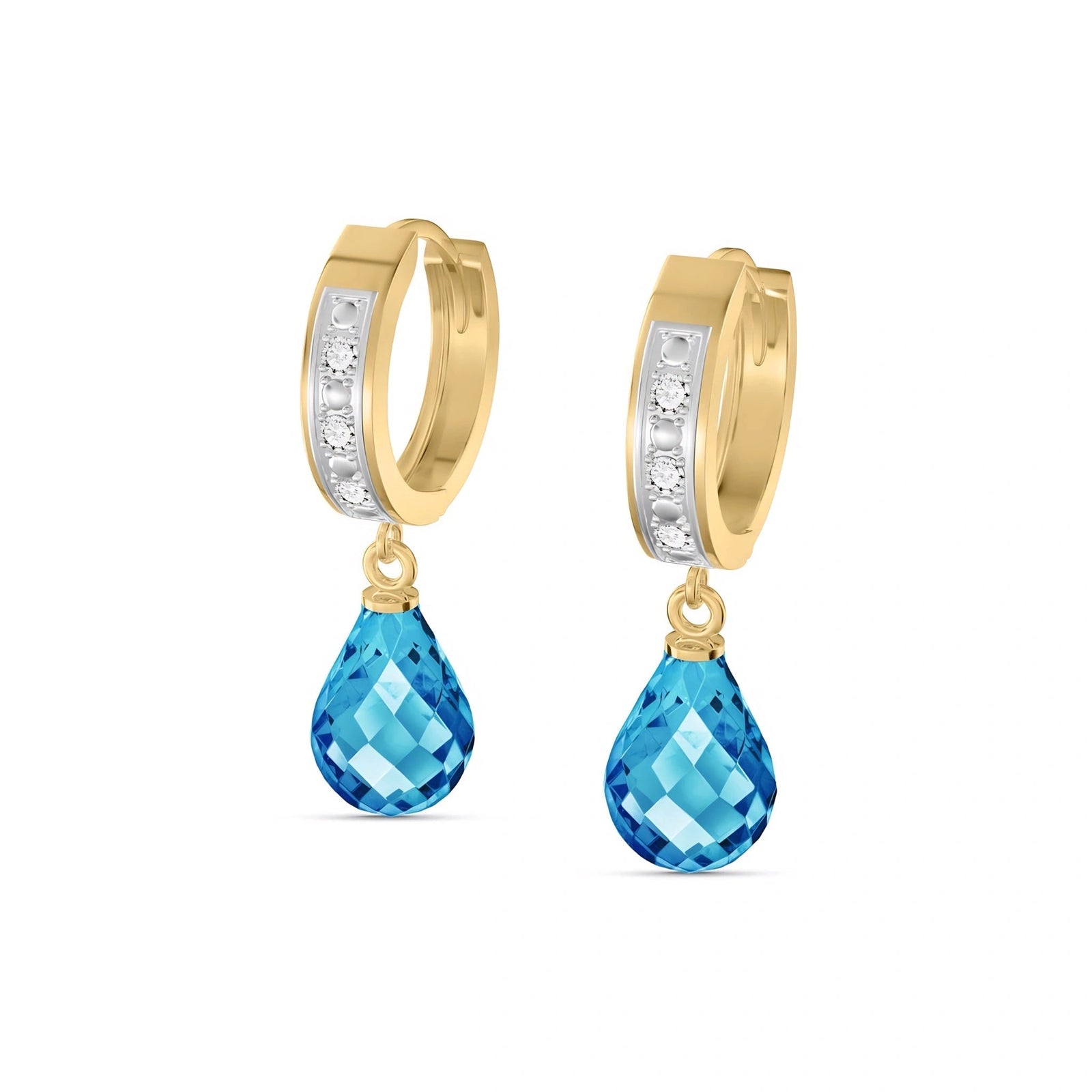 Yellow Gold Diamond & Blue Topaz — Mariaevangelina