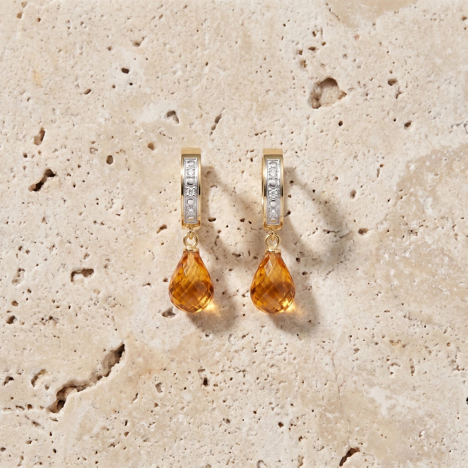 Yellow Gold Diamond & Citrine — Mariaevangelina