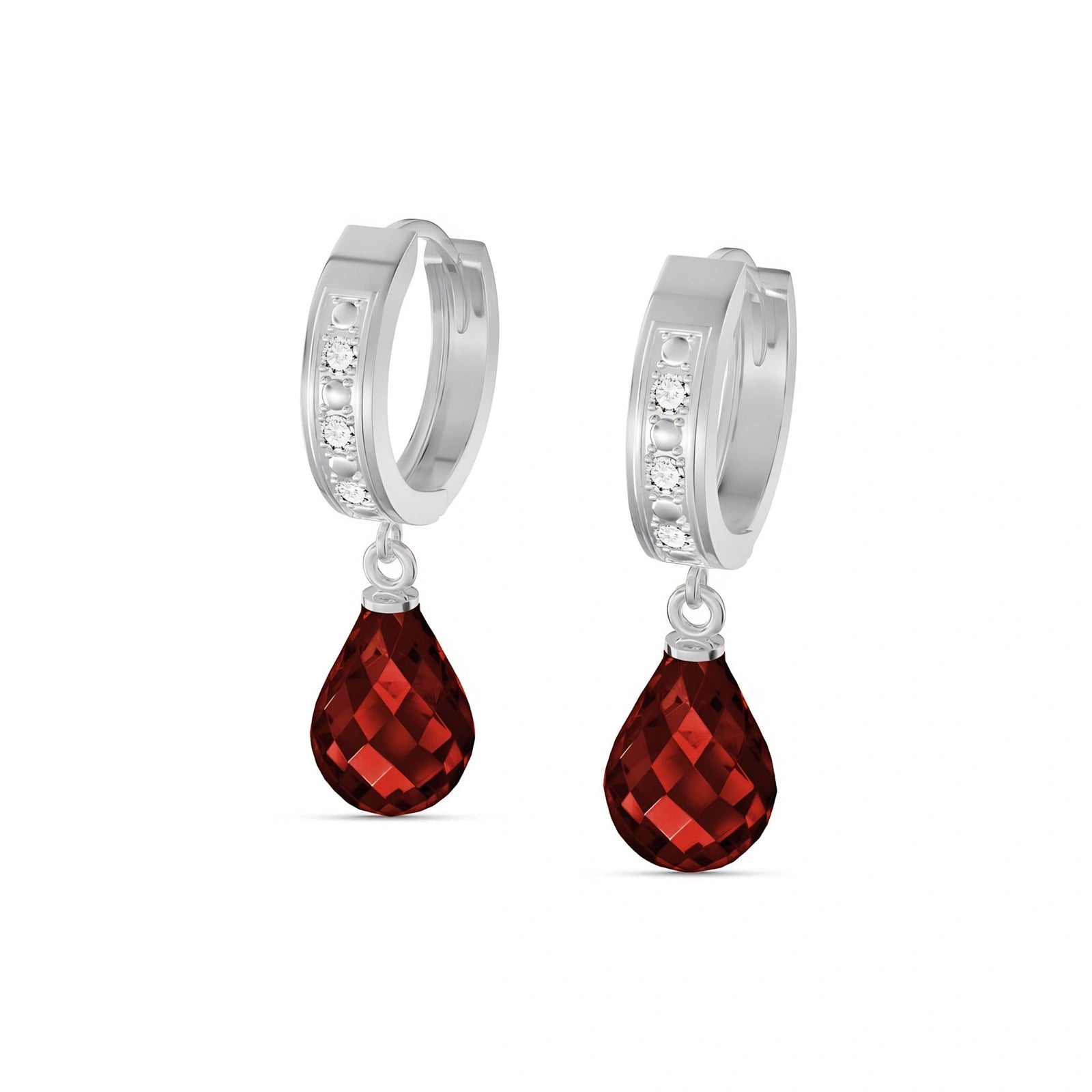 White Gold Diamond & Garnet — Mariaevangelina