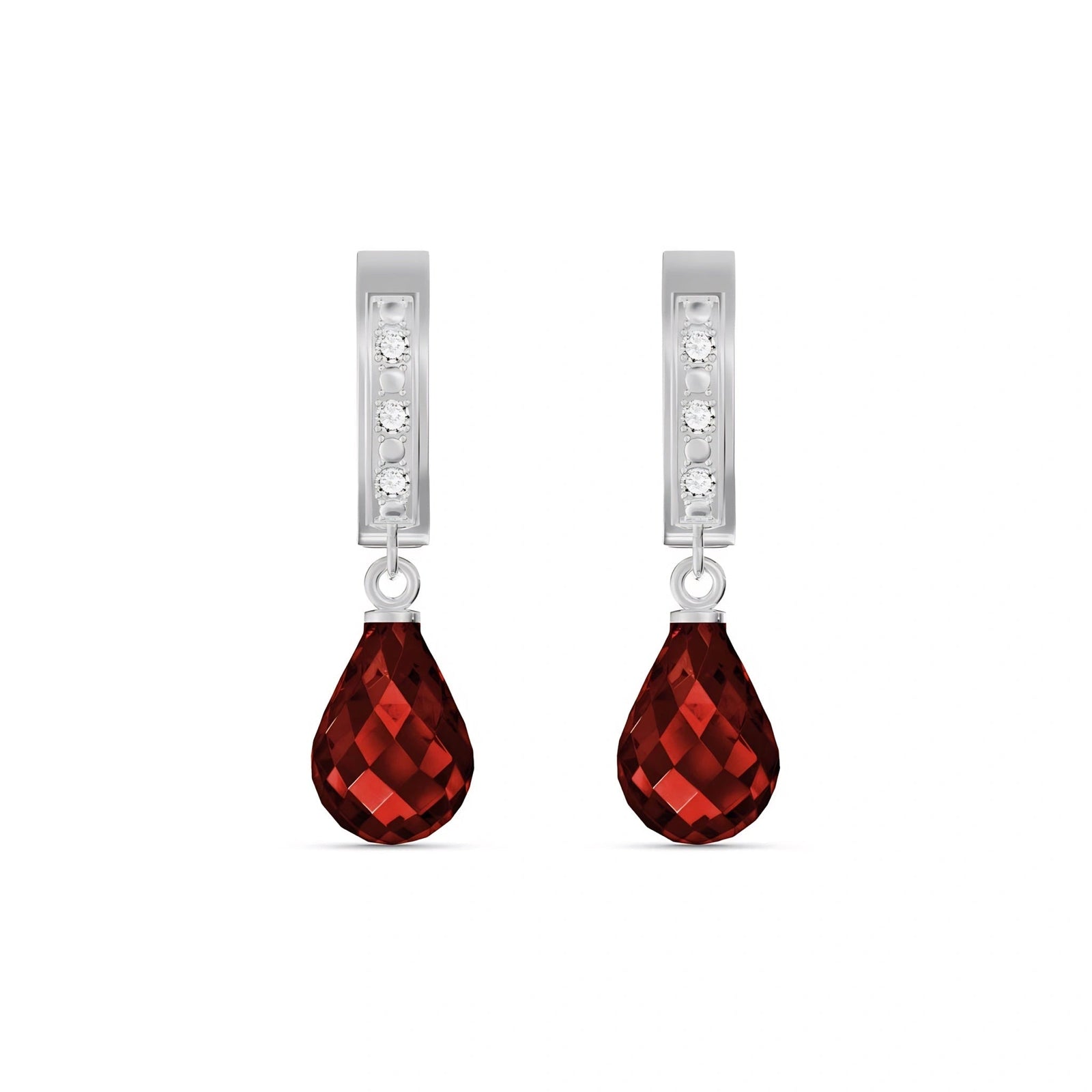 White Gold Diamond & Garnet — Mariaevangelina