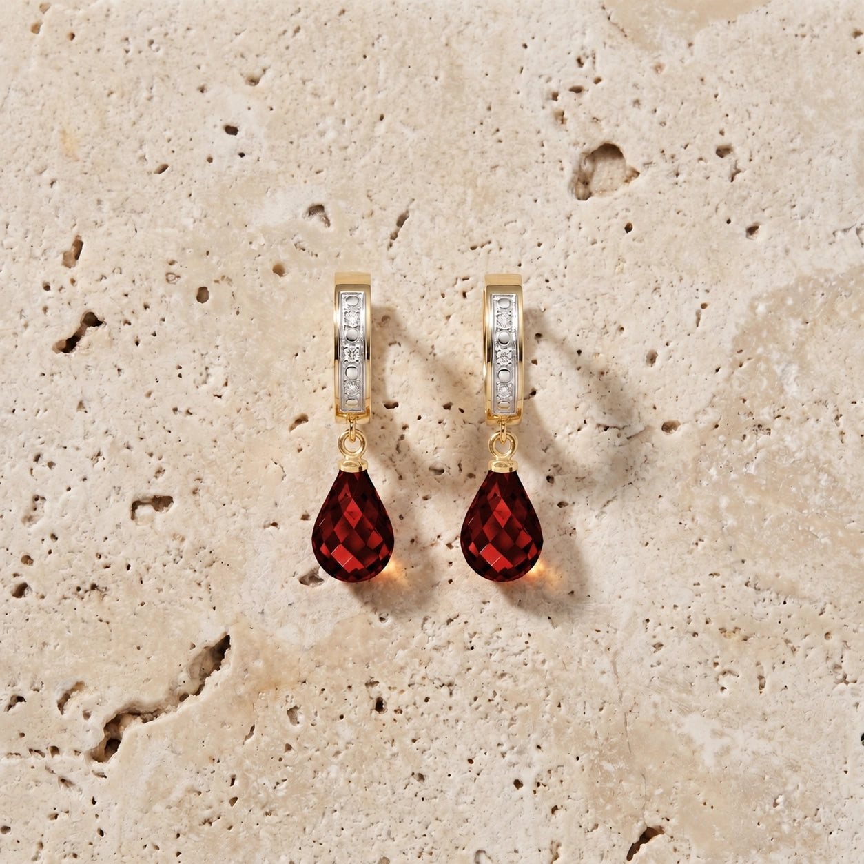 Yellow Gold Diamond & Garnet — Mariaevangelina