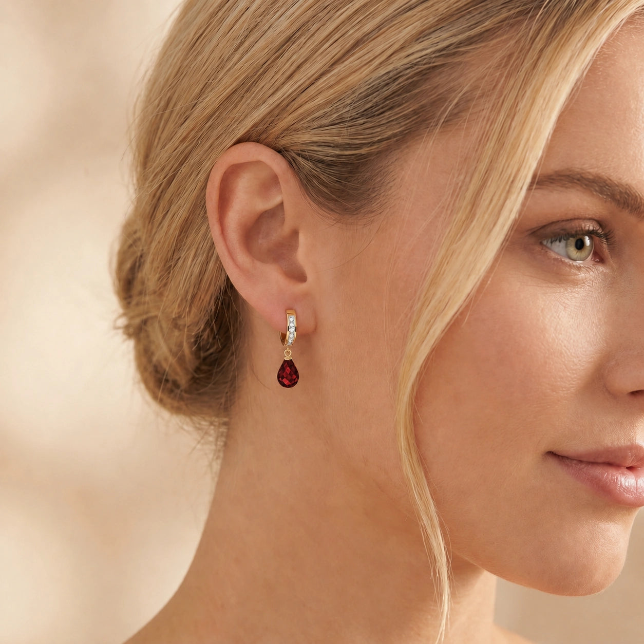Yellow Gold Diamond & Garnet — Mariaevangelina