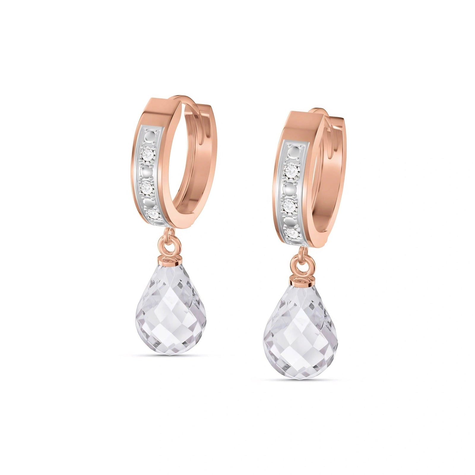 Rose Gold White Topaz & Diamond — Mariaevangelina