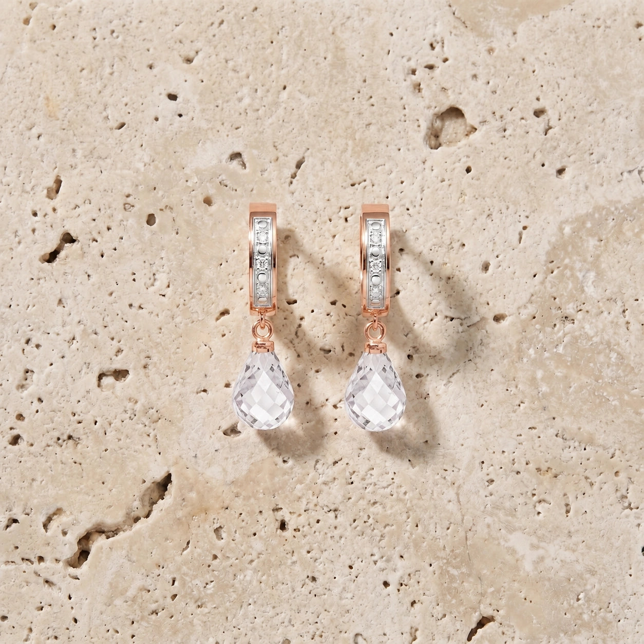 Rose Gold White Topaz & Diamond — Mariaevangelina