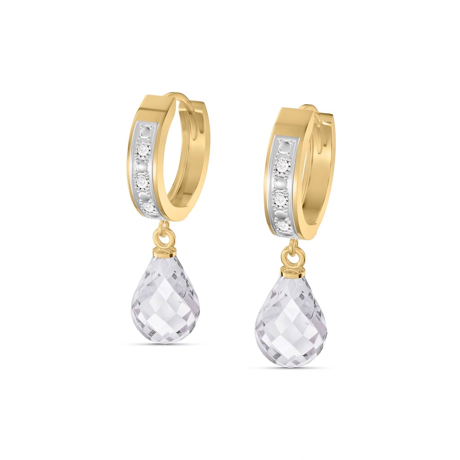 Yellow Gold White Topaz & Diamond — Mariaevangelina
