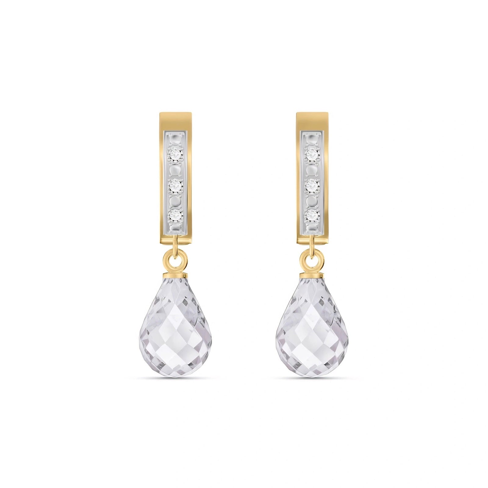 Yellow Gold White Topaz & Diamond — Mariaevangelina