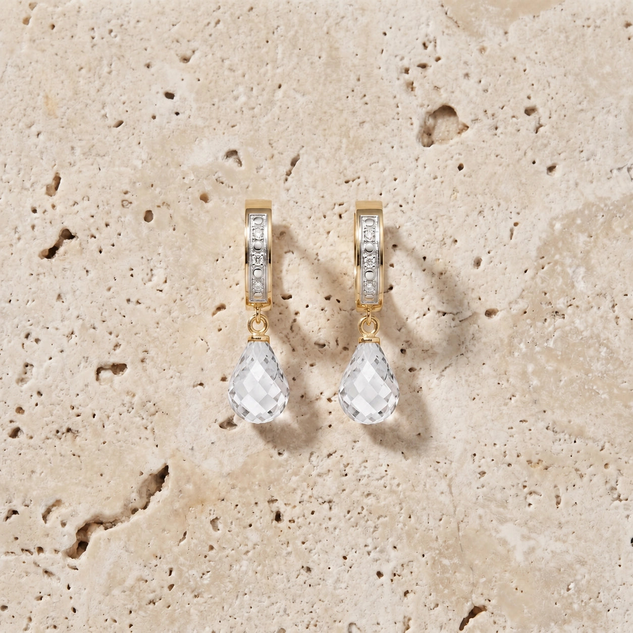 Yellow Gold White Topaz & Diamond — Mariaevangelina