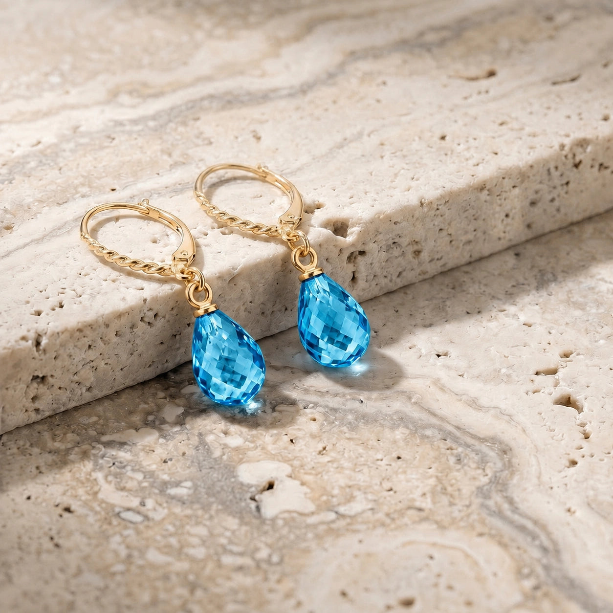 Yellow Gold Blue Topaz — Mariafabiola