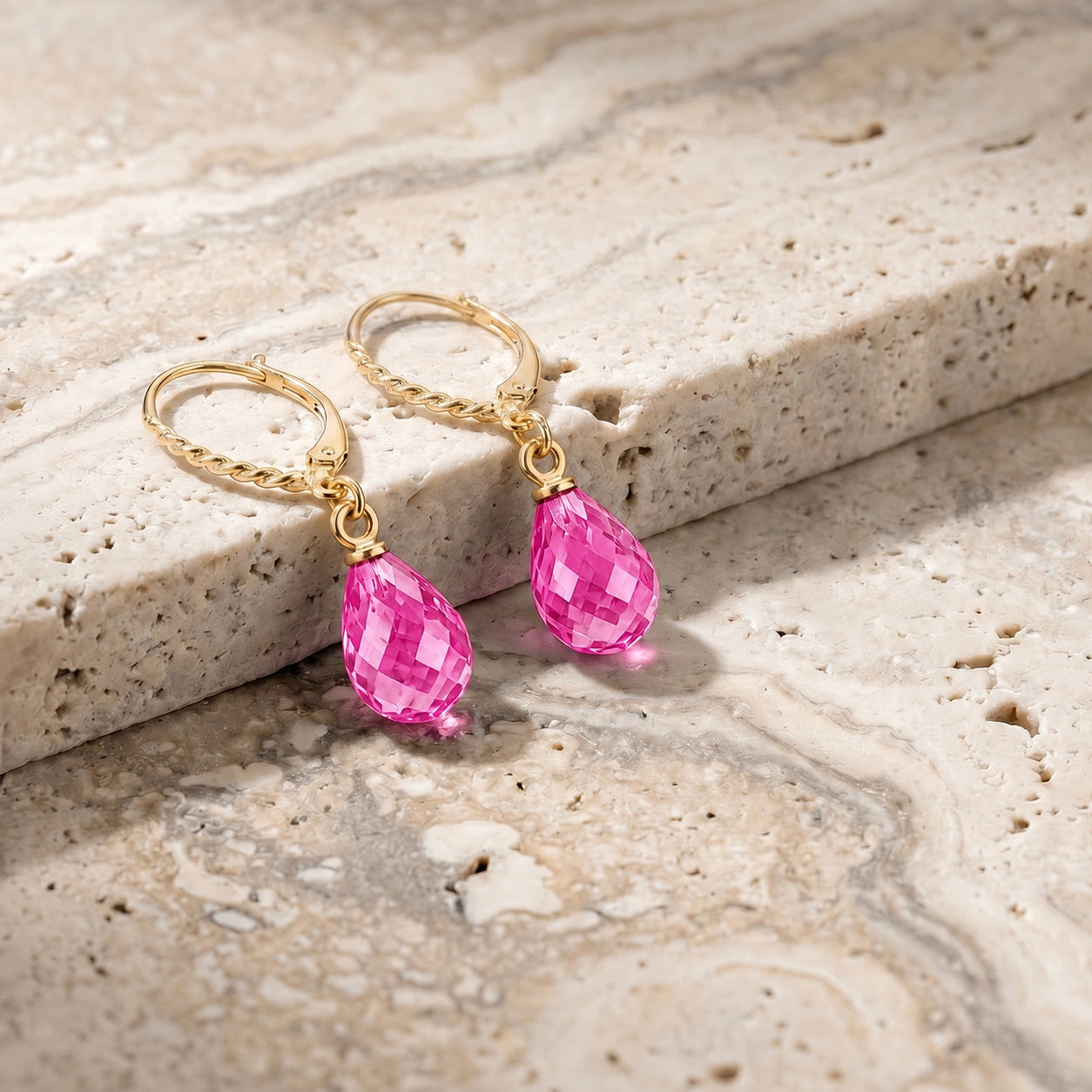 Yellow Gold Pink Topaz — Mariafabiola