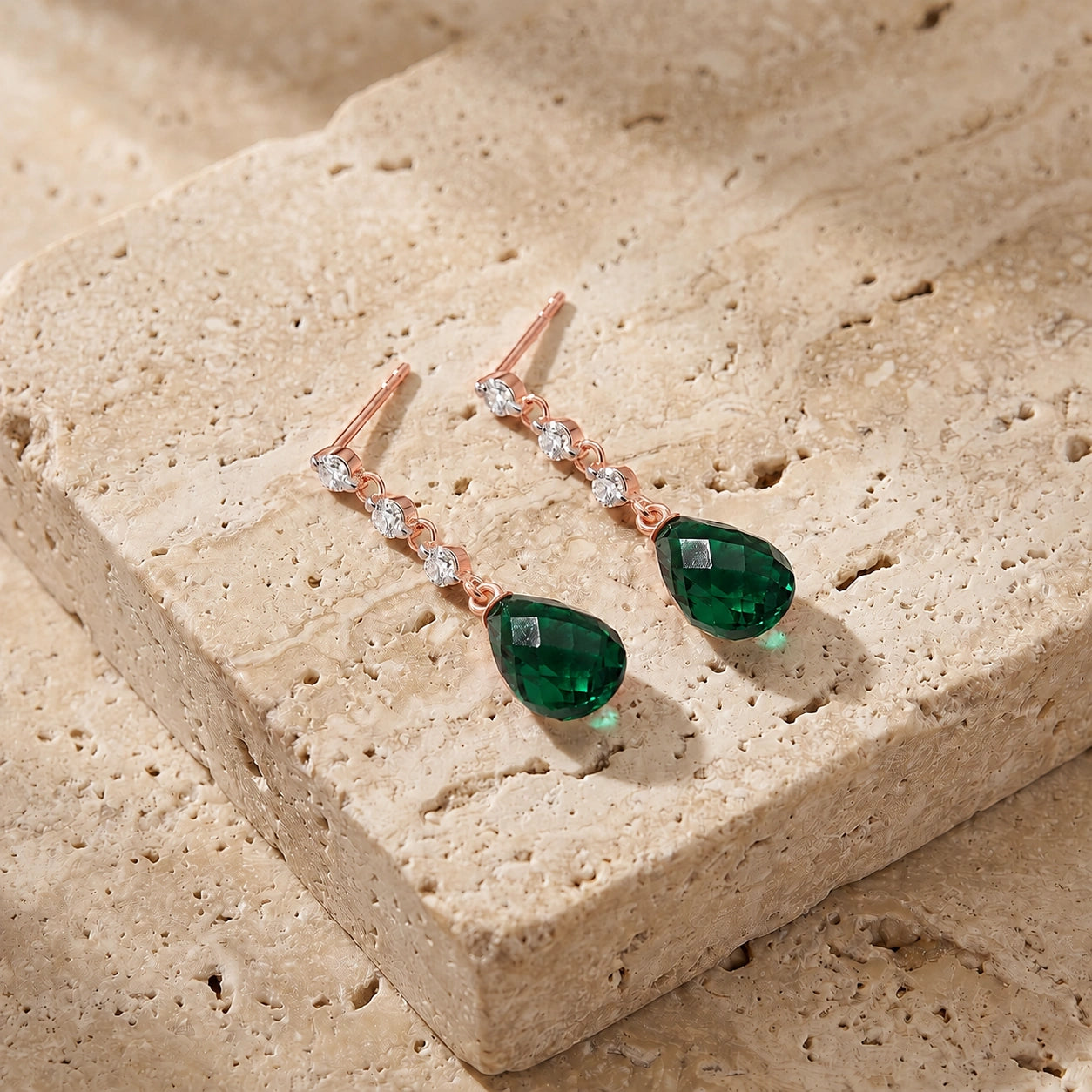 Rose Gold Diamond & Emerald — Mariafabrizia