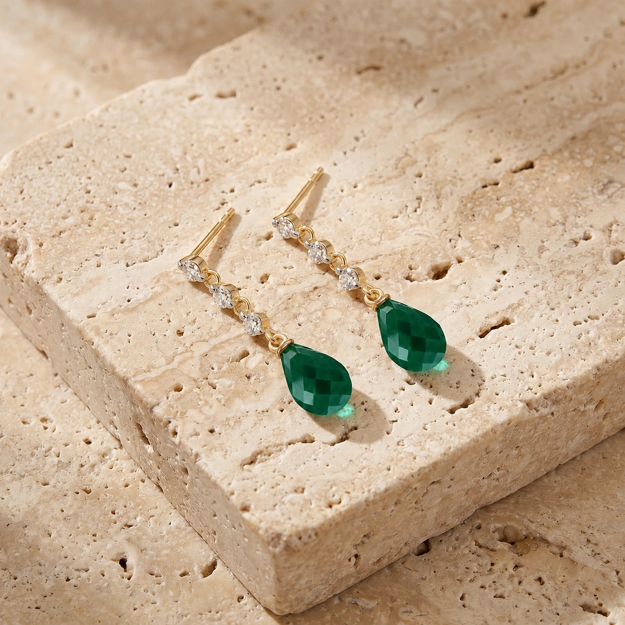 Yellow Gold Diamond & Emerald — Mariafabrizia
