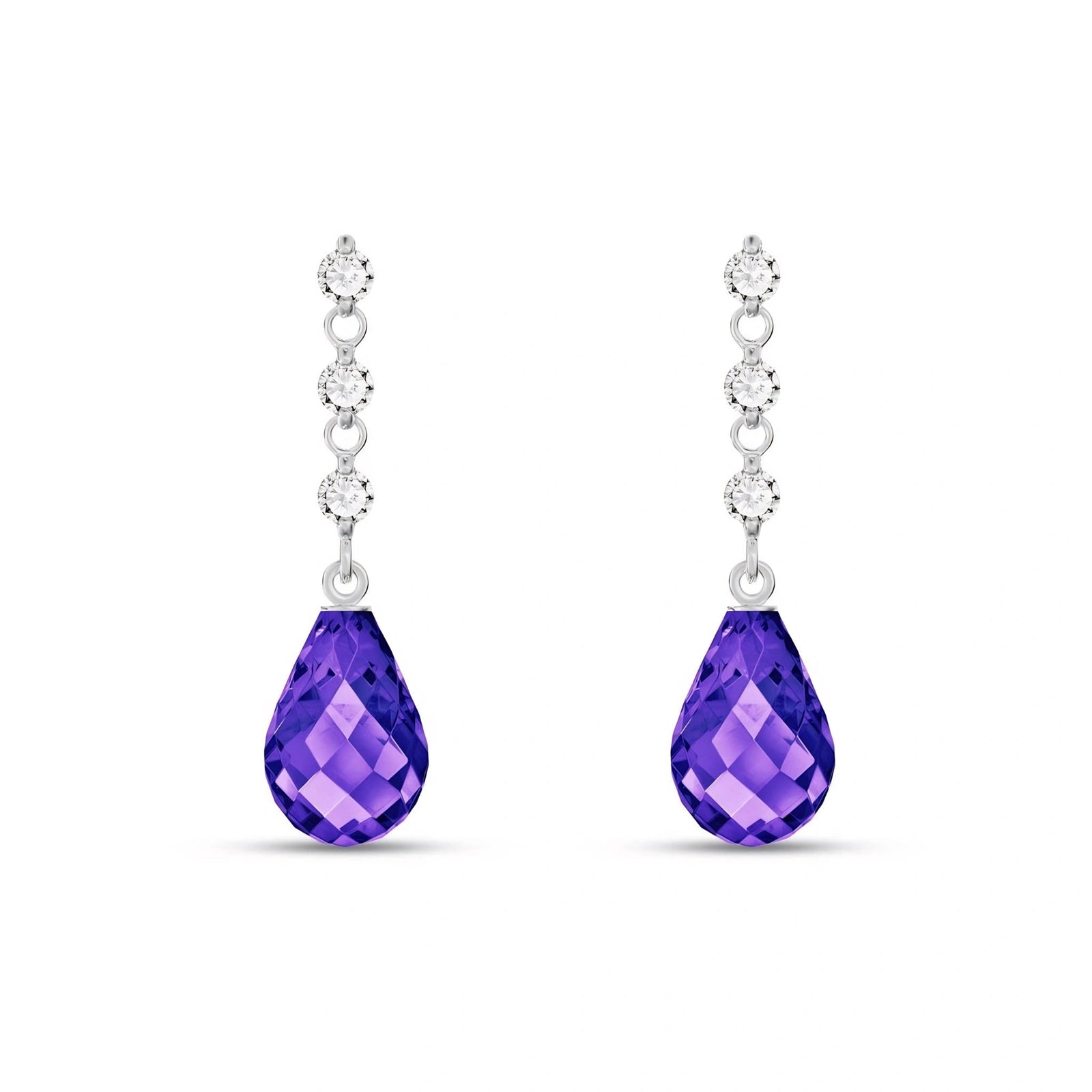 White Gold Diamond & Amethyst — Mariafausta