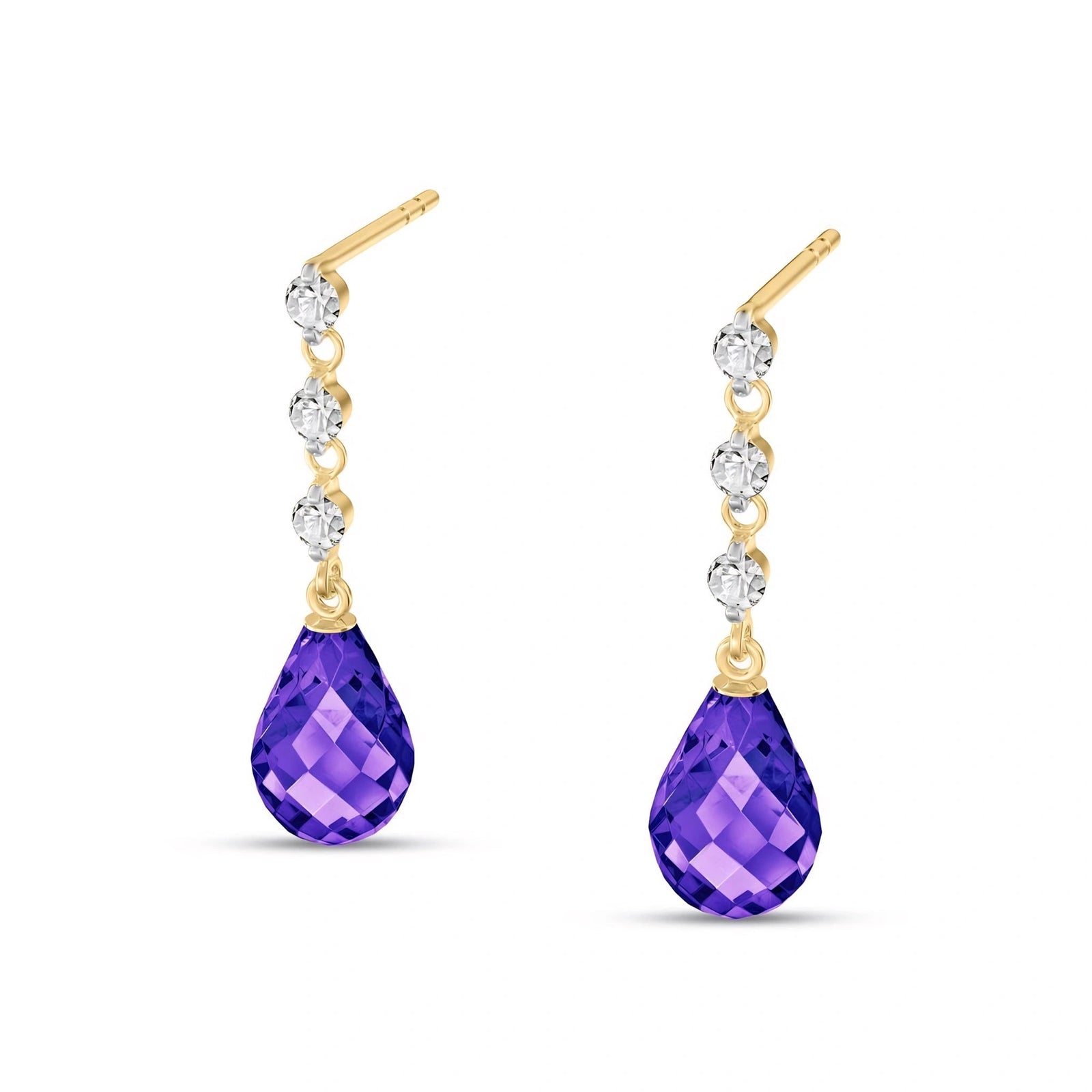 Yellow Gold Diamond & Amethyst — Mariafausta