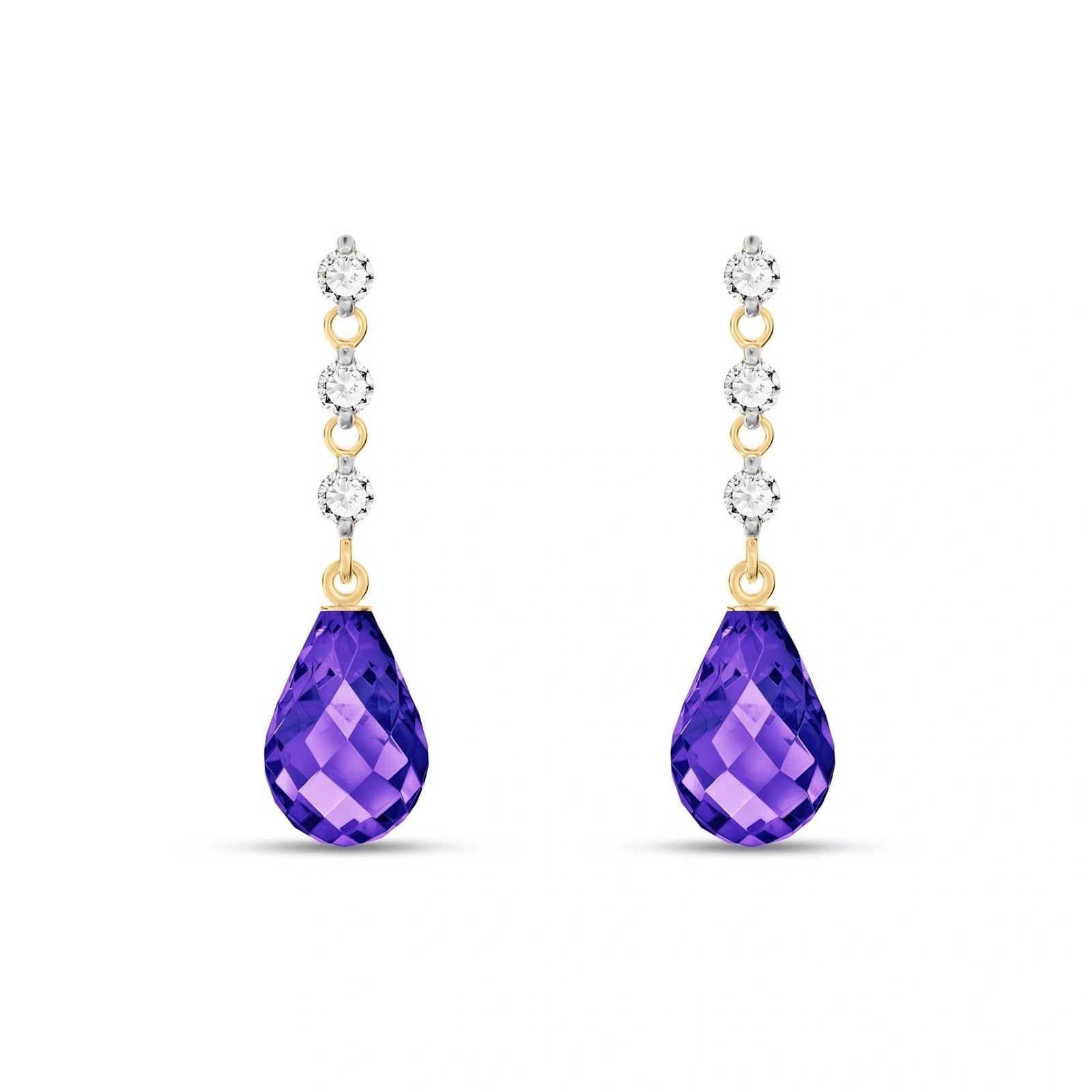 Yellow Gold Diamond & Amethyst — Mariafausta