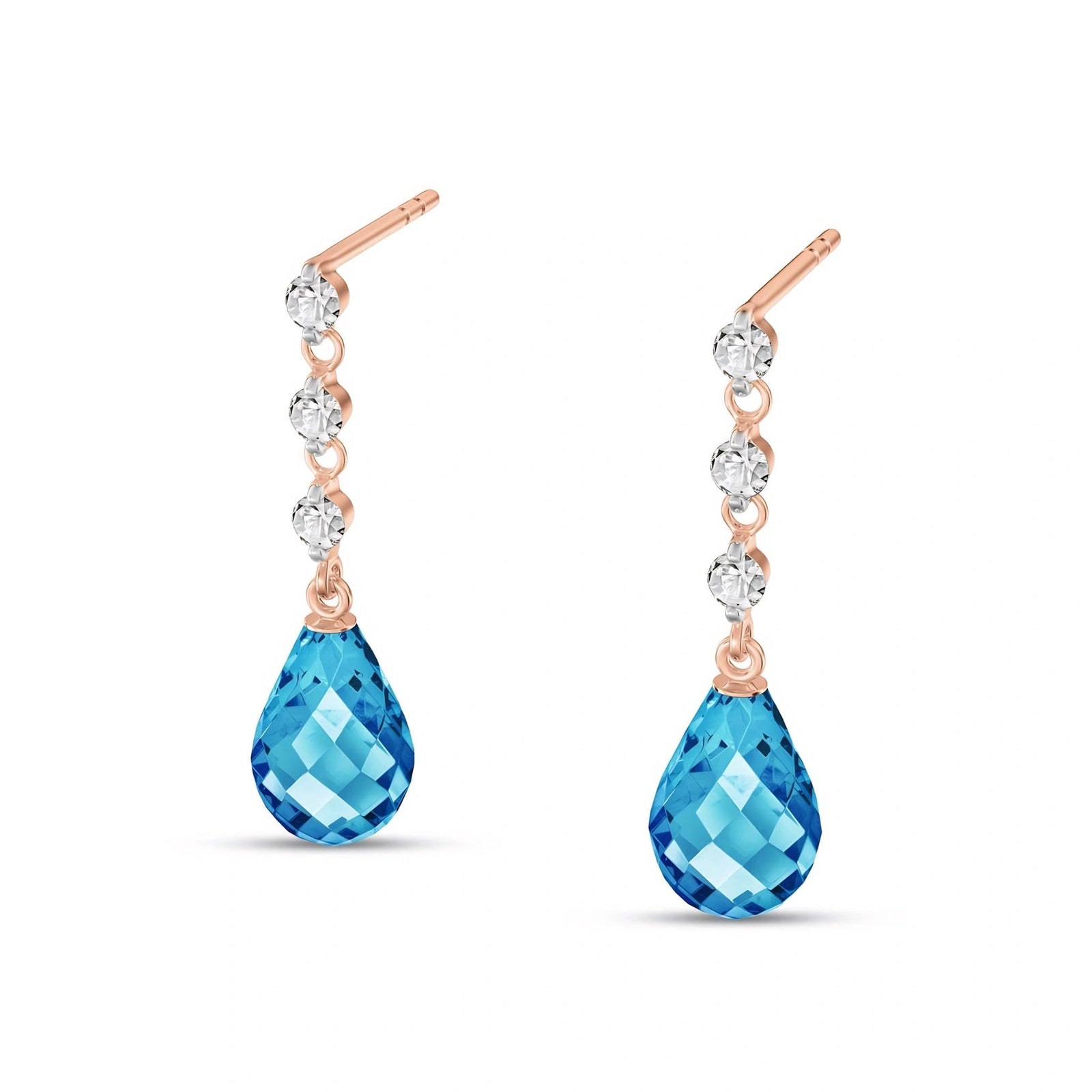 Rose Gold Diamond & Blue Topaz — Mariafausta