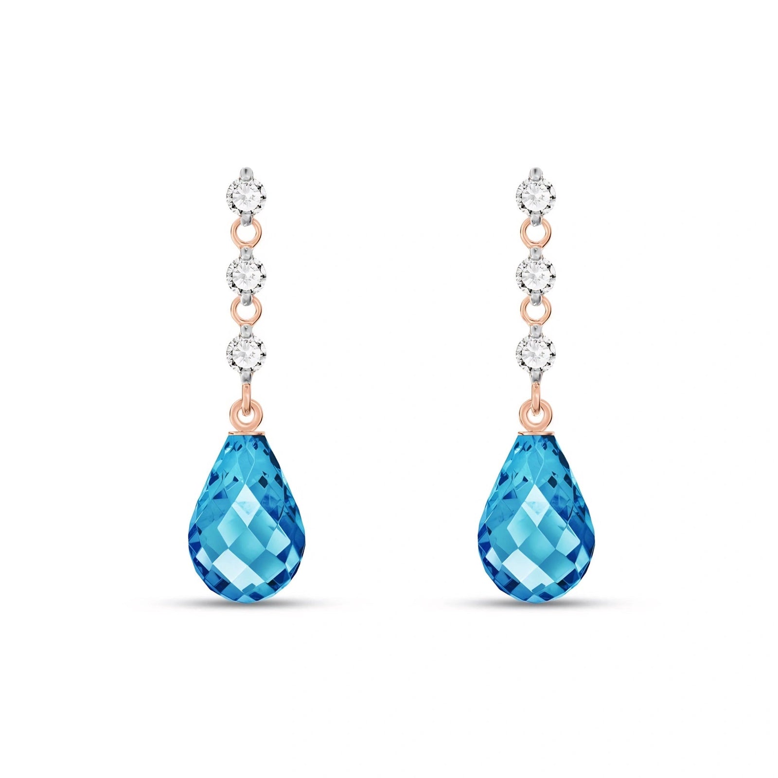 Rose Gold Diamond & Blue Topaz — Mariafausta