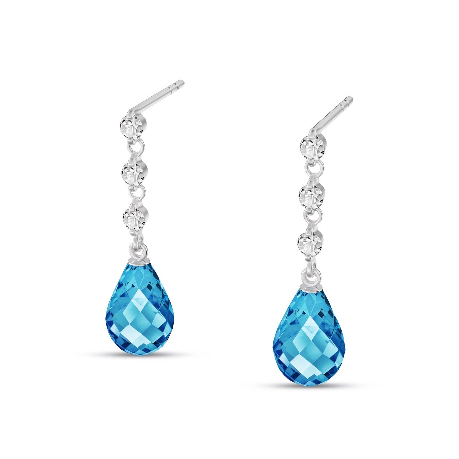 White Gold Diamond & Blue Topaz — Mariafausta
