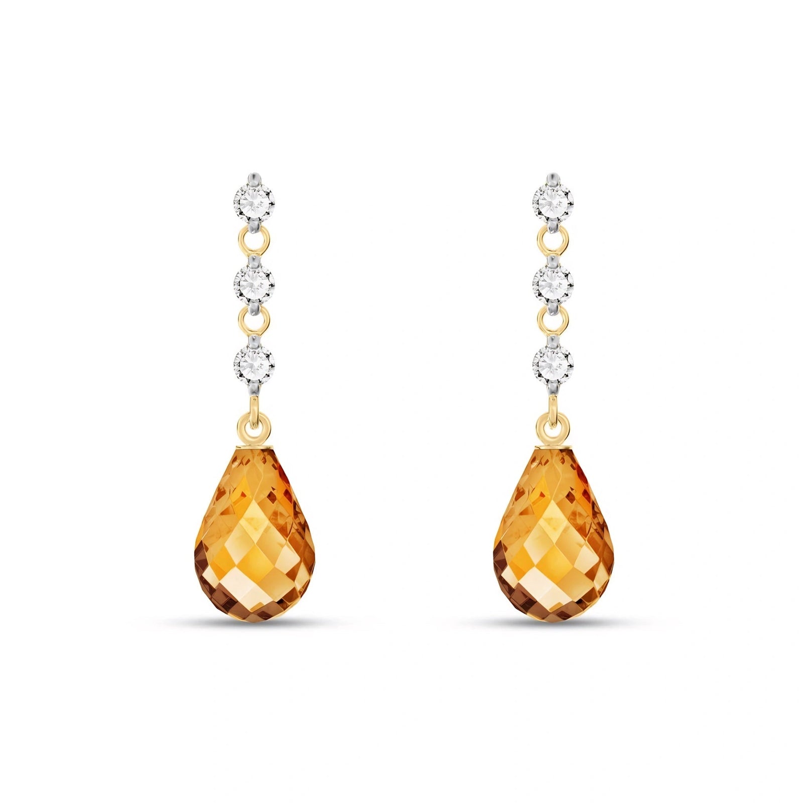 Yellow Gold Diamond & Citrine — Mariafausta
