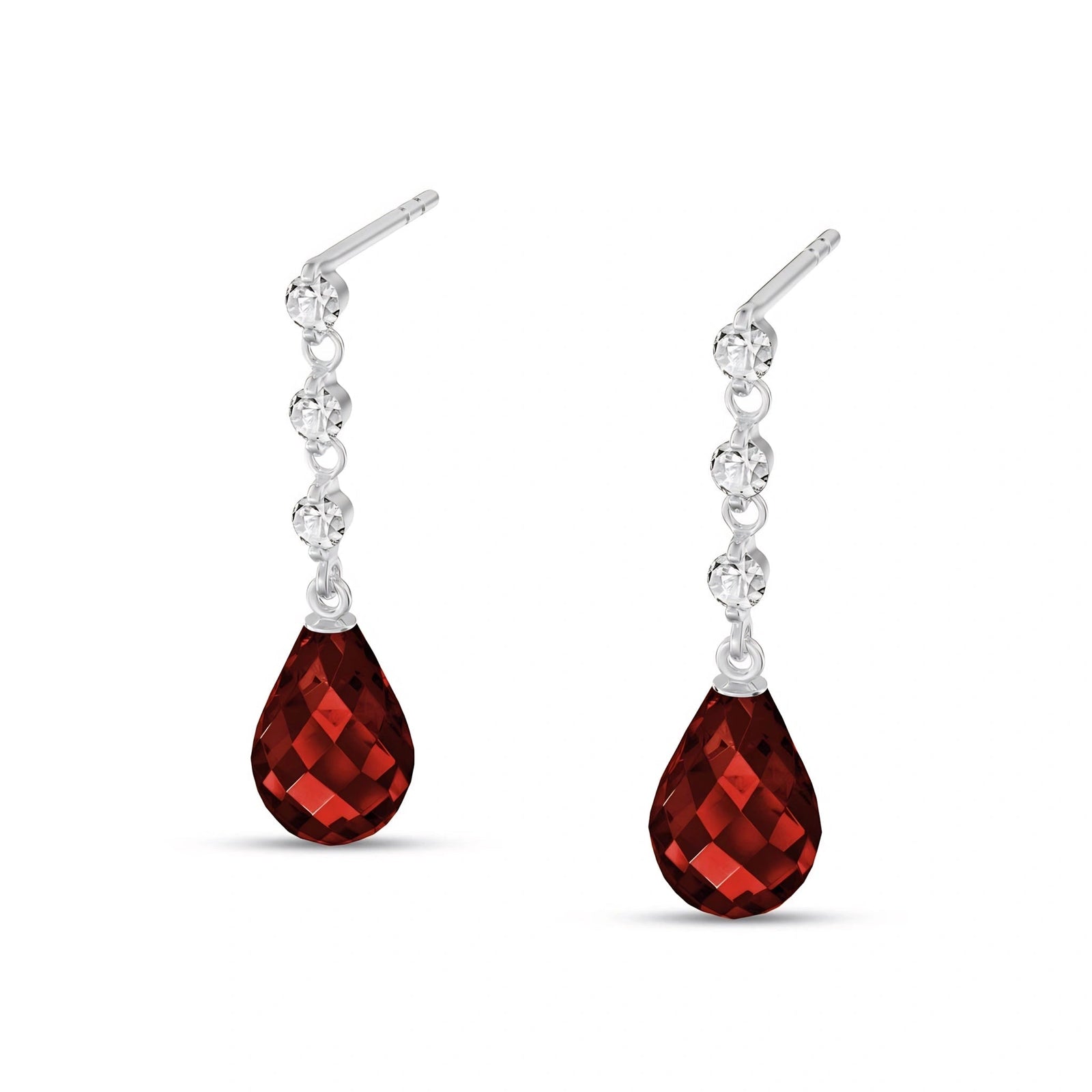 White Gold Diamond & Garnet — Mariafausta
