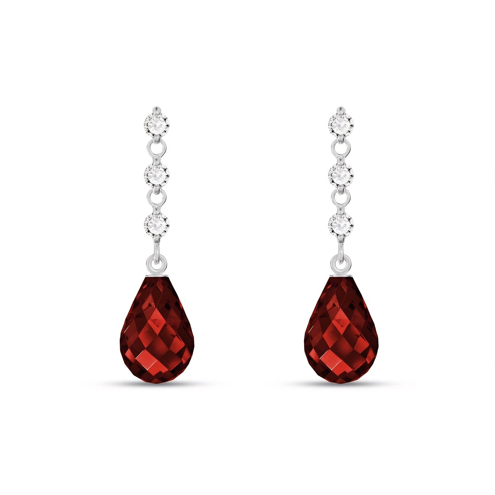 White Gold Diamond & Garnet — Mariafausta