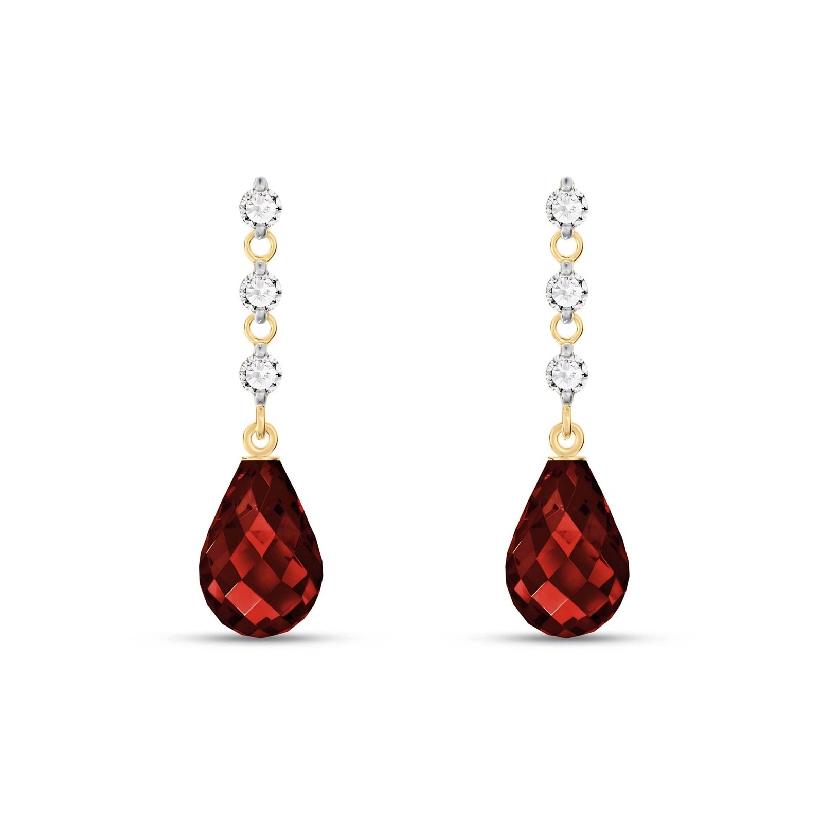 Yellow Gold Diamond & Garnet — Mariafausta