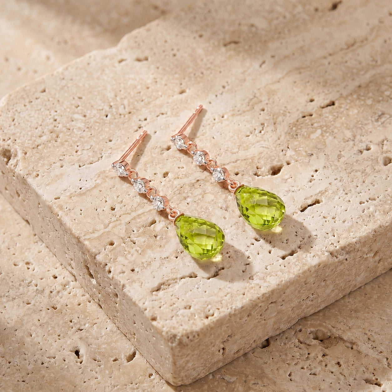 Rose Gold Diamond & Peridot — Mariafausta
