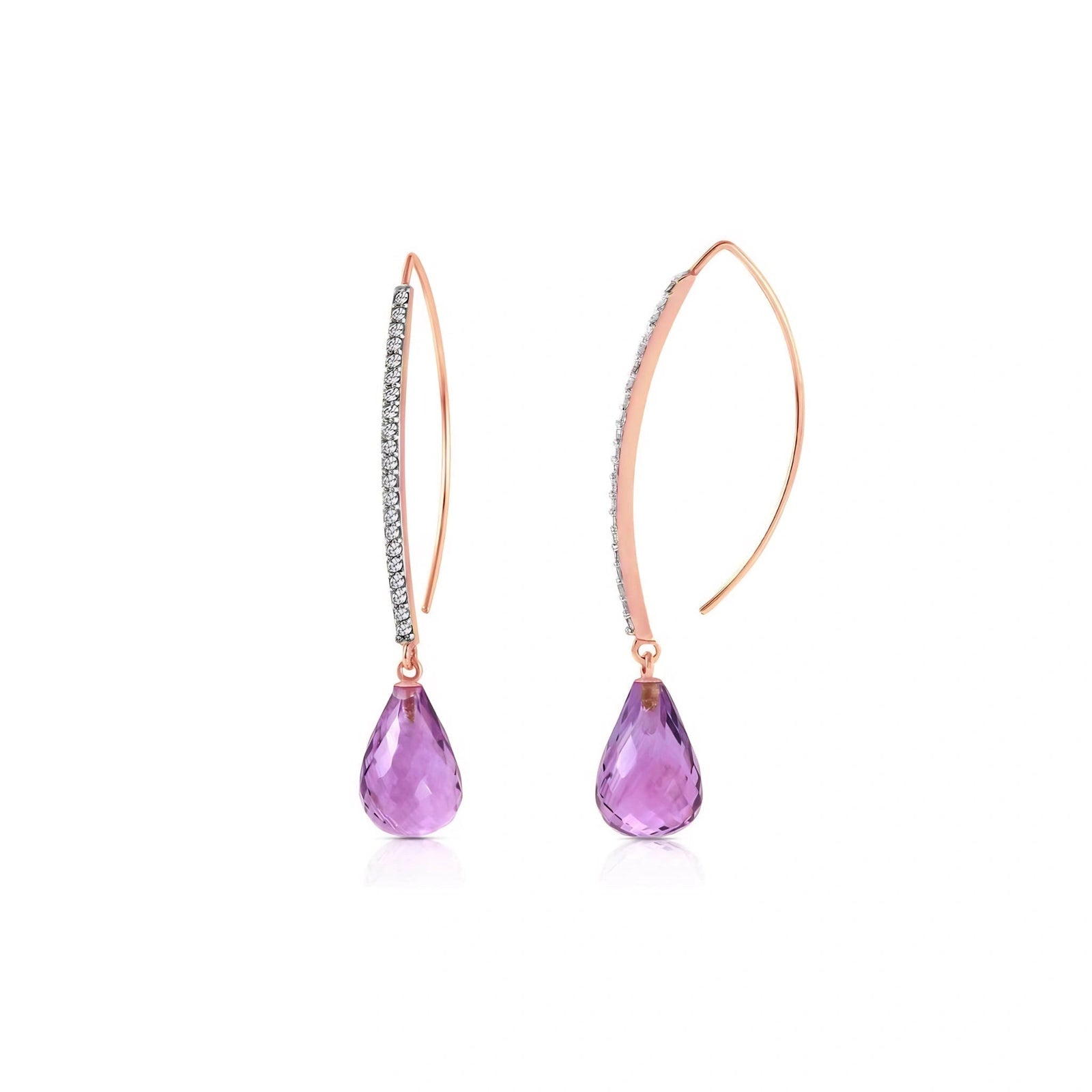 Rose Gold Her Earrings Amethyst 10K — Edvige