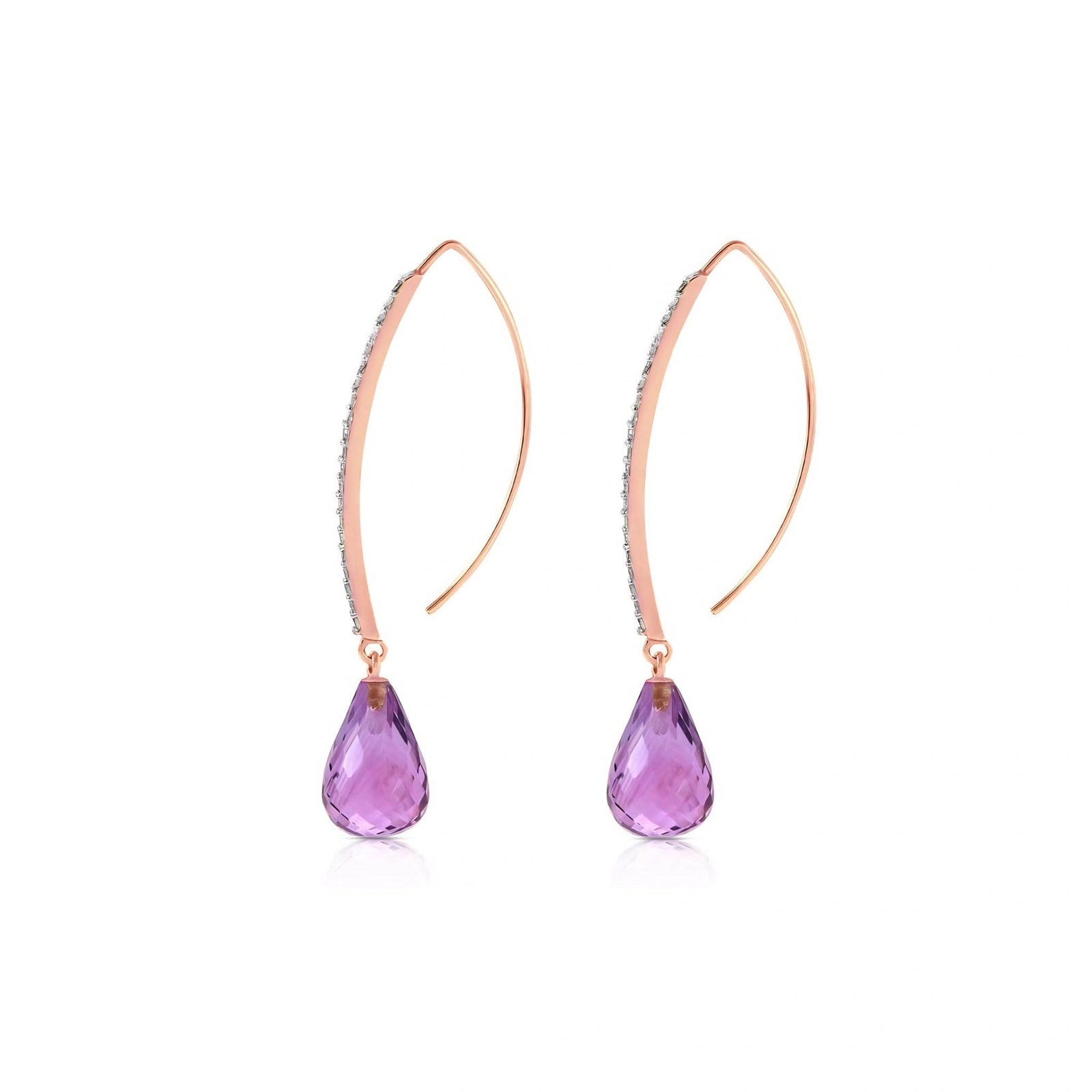 Rose Gold Her Earrings Amethyst 10K — Edvige