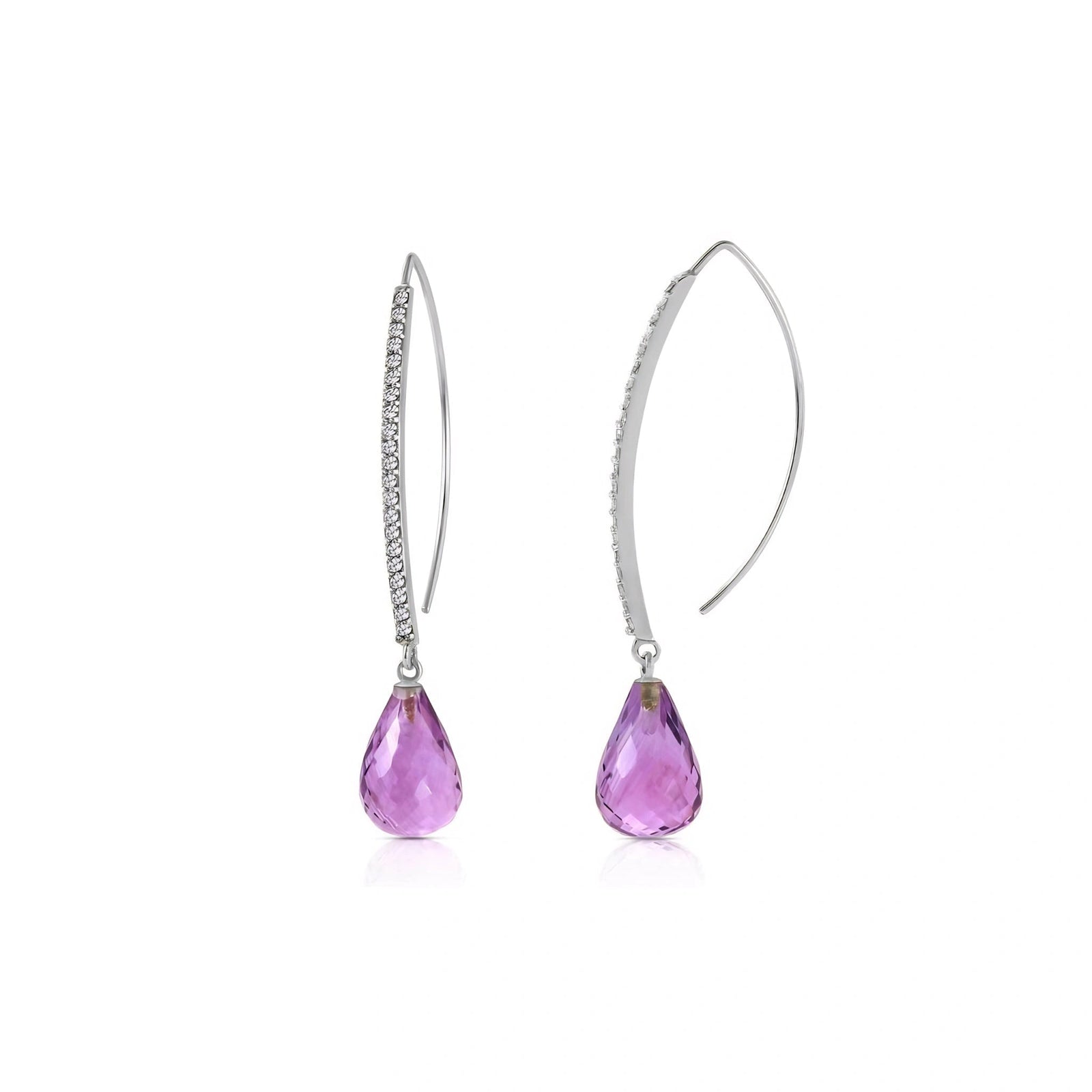 White Gold Her Earrings Amethyst 10K — Edvige