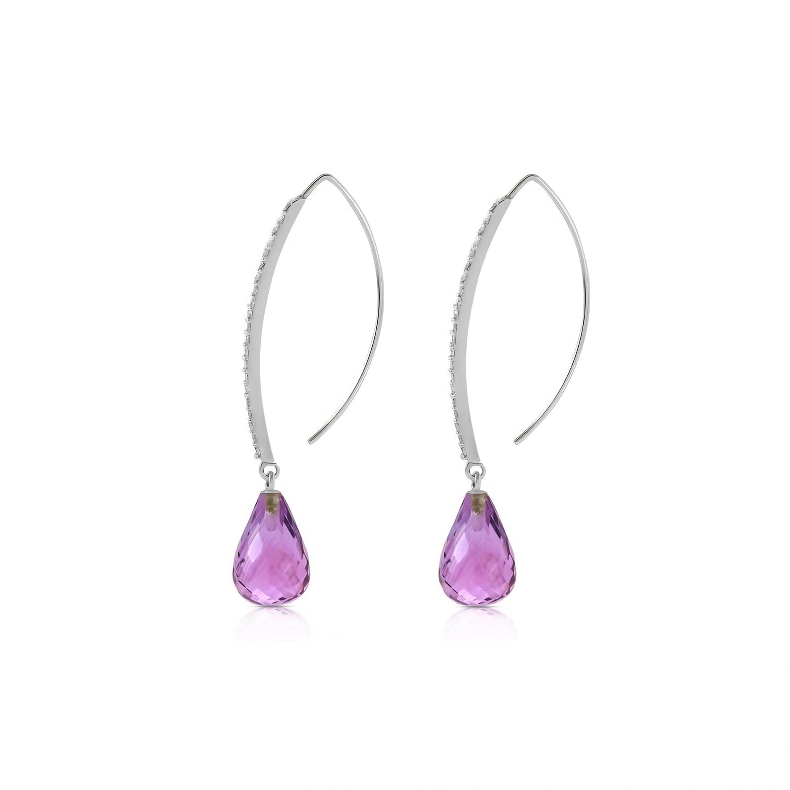 White Gold Her Earrings Amethyst 10K — Edvige