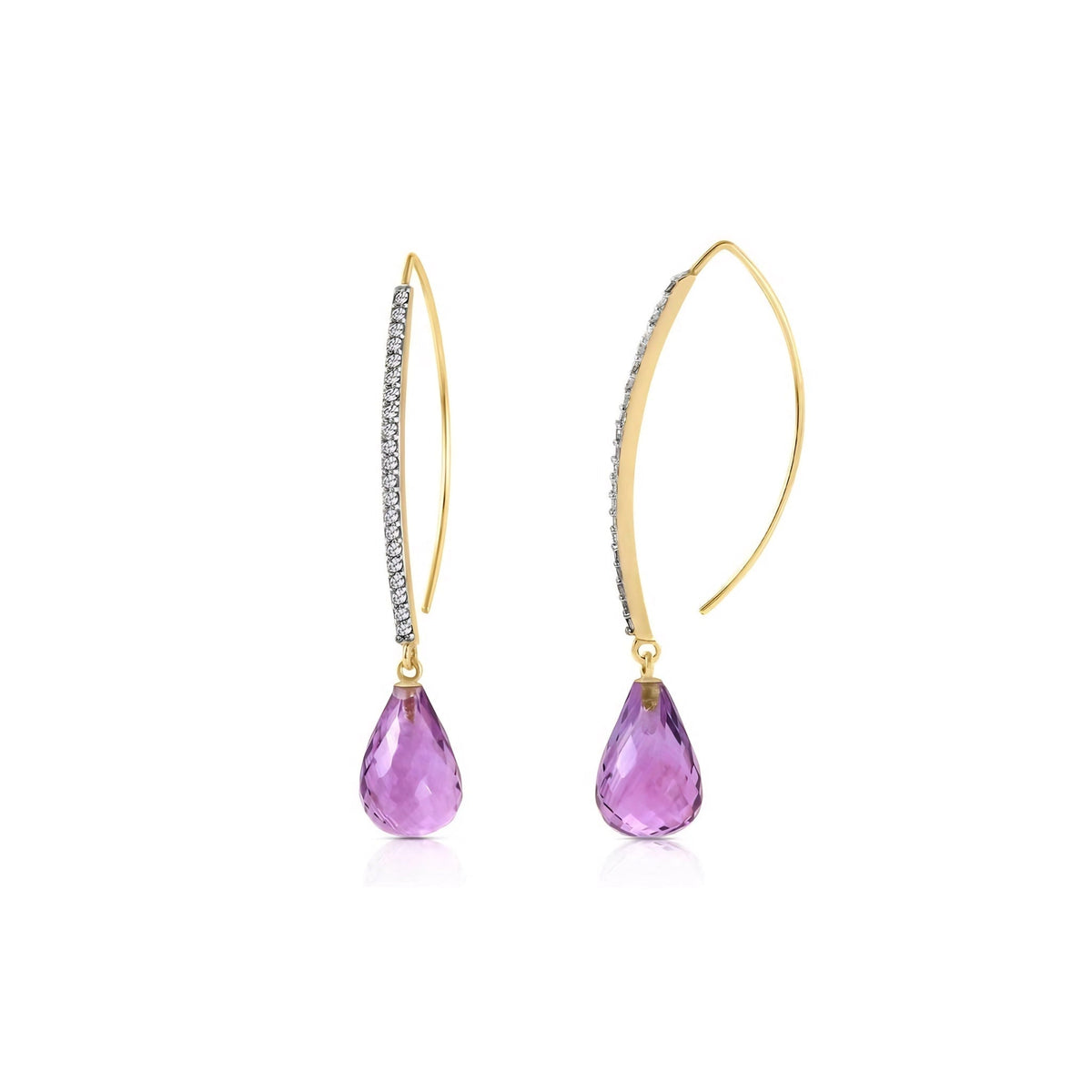 Yellow Gold Her Earrings Amethyst 10K — Edvige