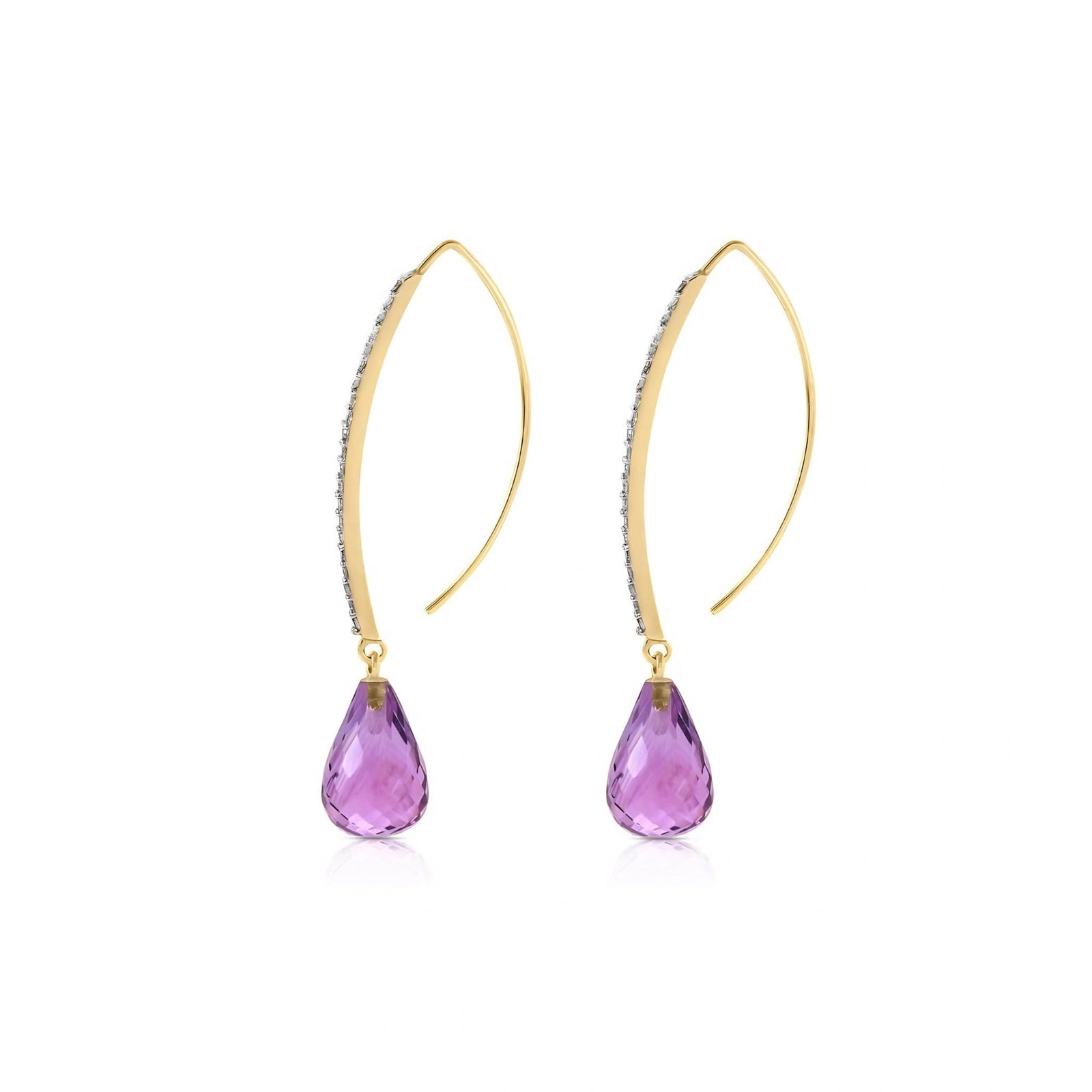 Yellow Gold Her Earrings Amethyst 10K — Edvige