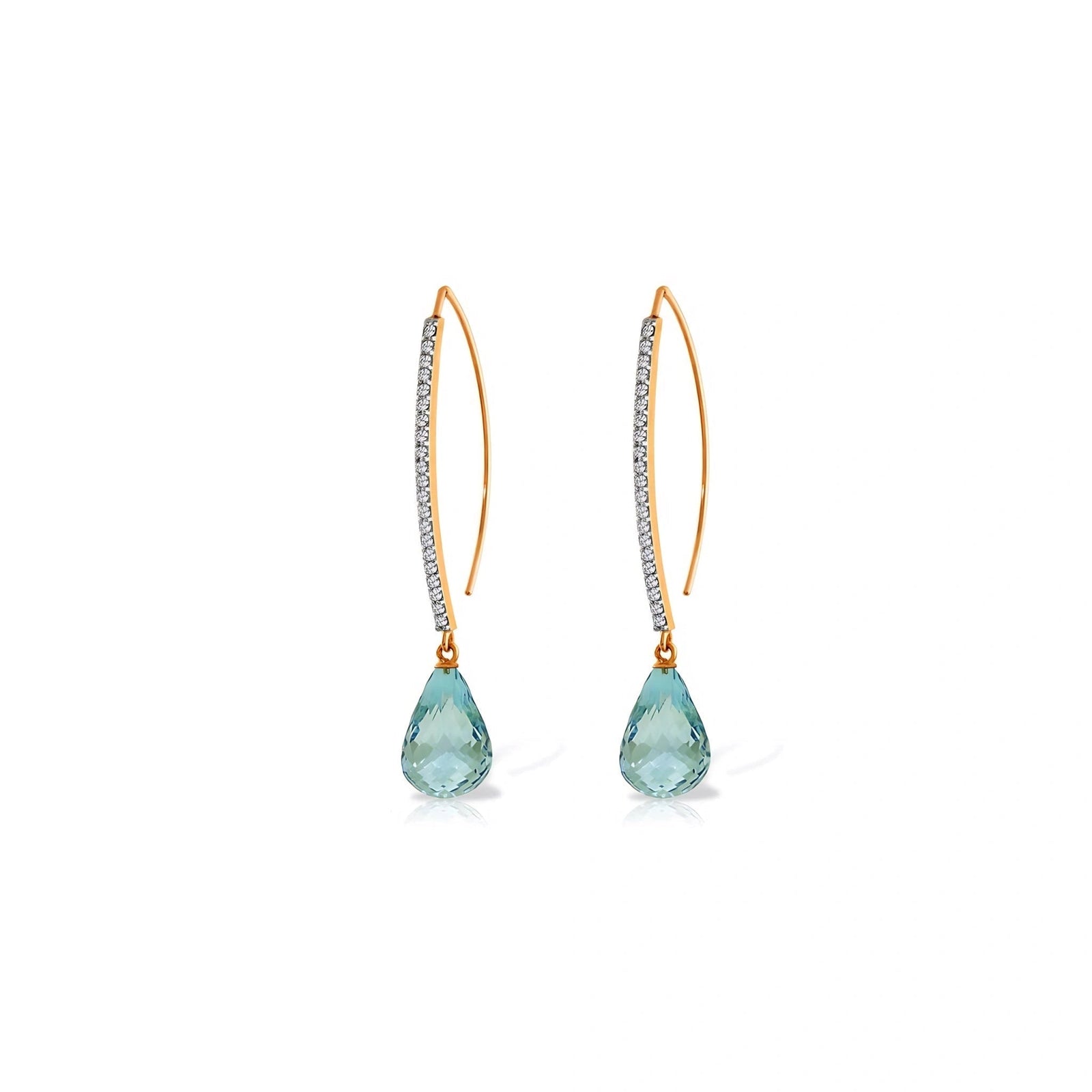 Rose Gold Her Earrings Blue Topaz 10K — Edvige