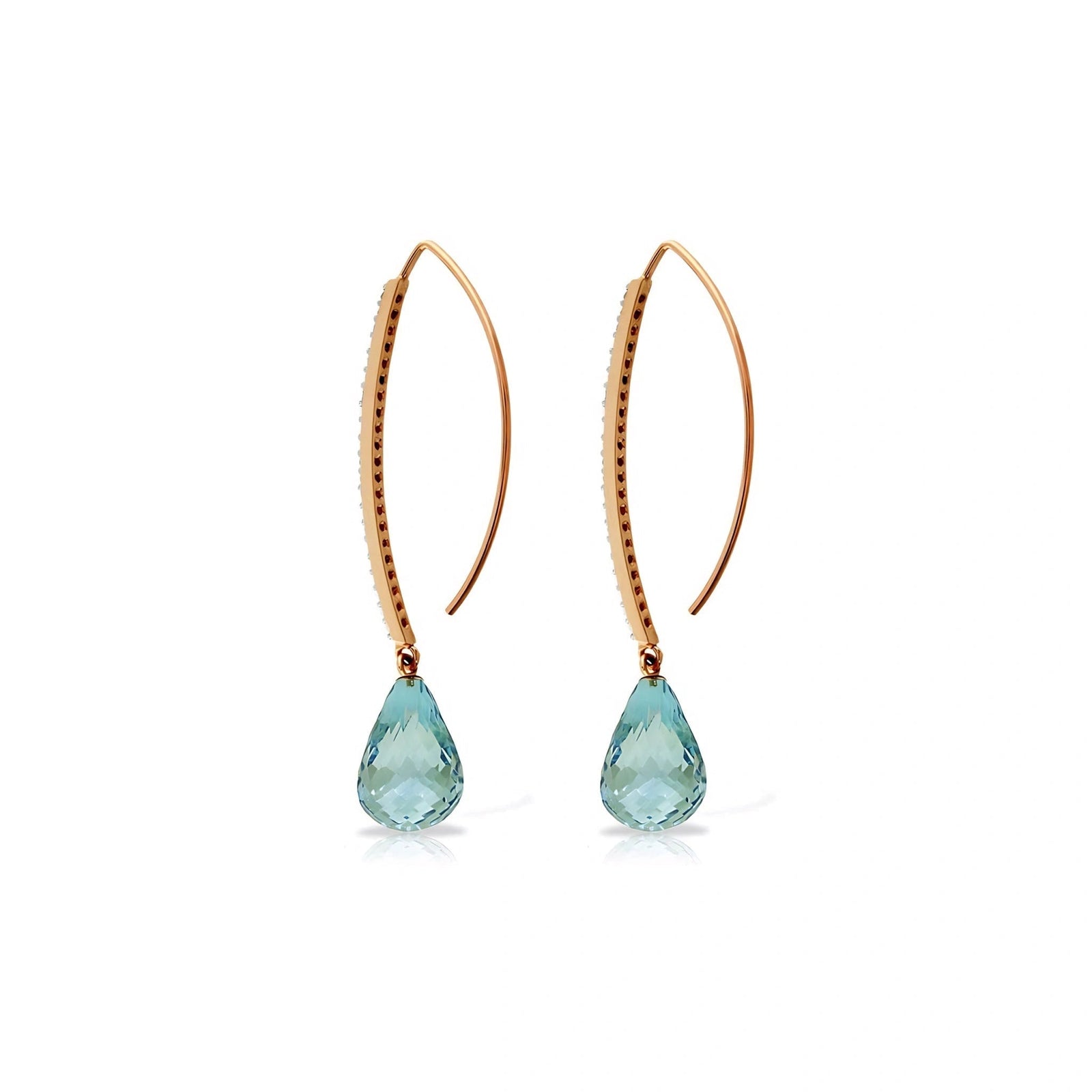 Rose Gold Her Earrings Blue Topaz 10K — Edvige